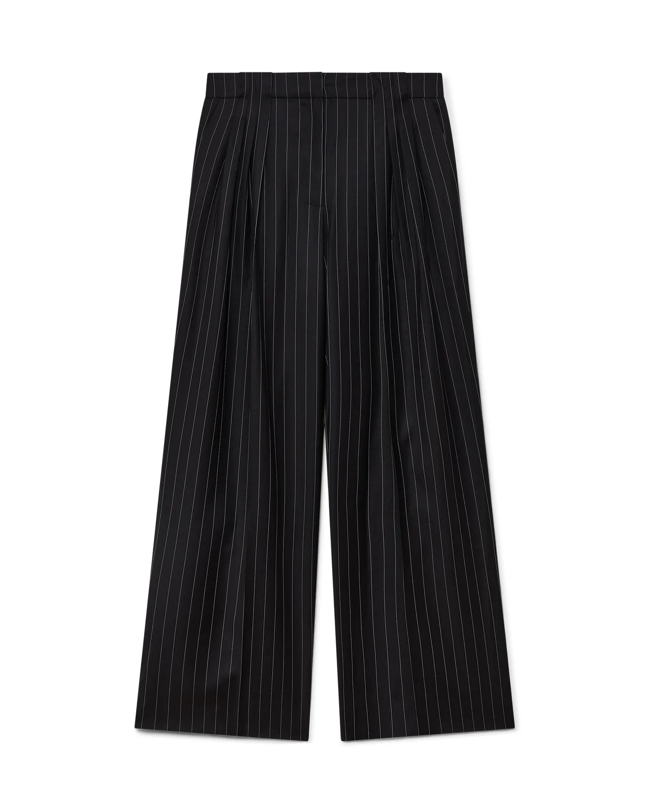 Wool Pinstripe Triple Pleat Tailored Trousers | Casablanca Paris - 1