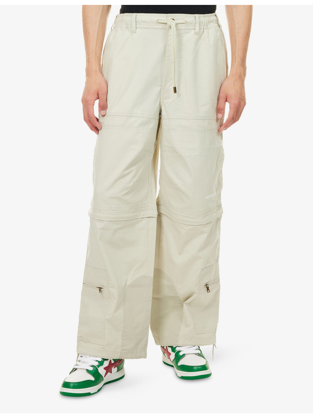 Bape Washed Cotton-Blend Cargo Trousers - 3
