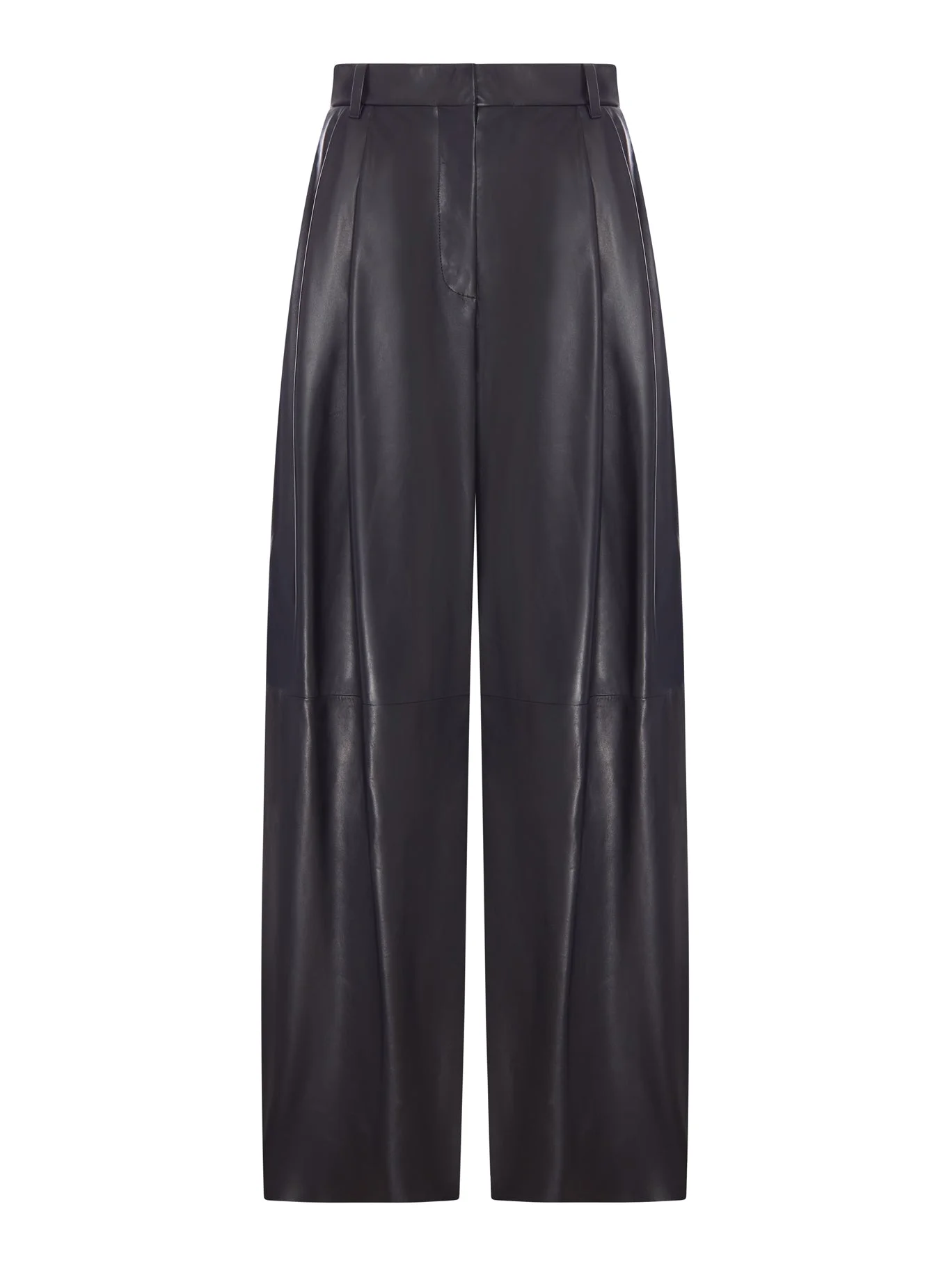 WIDE NAPPA TROUSERS WITH PLEATS - 1
