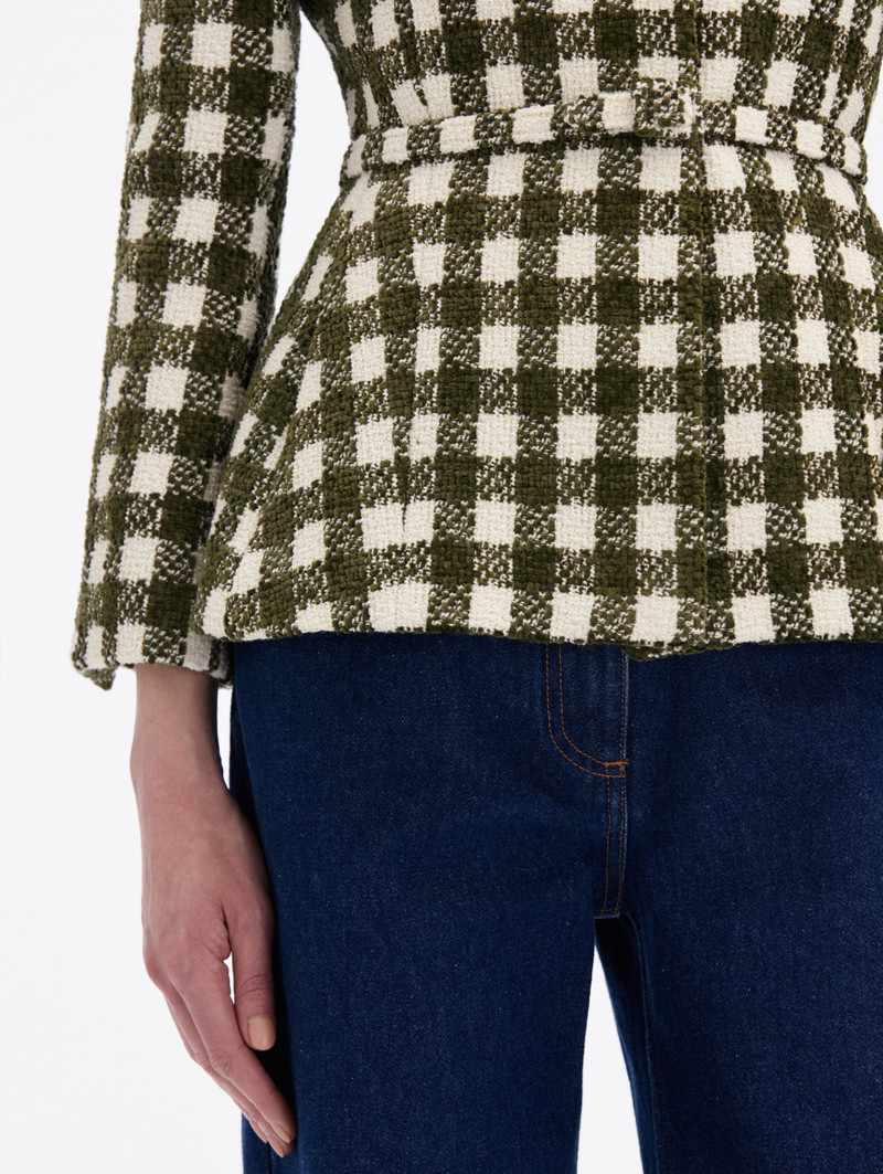 CHENILLE CHECK TWEED JACKET 5