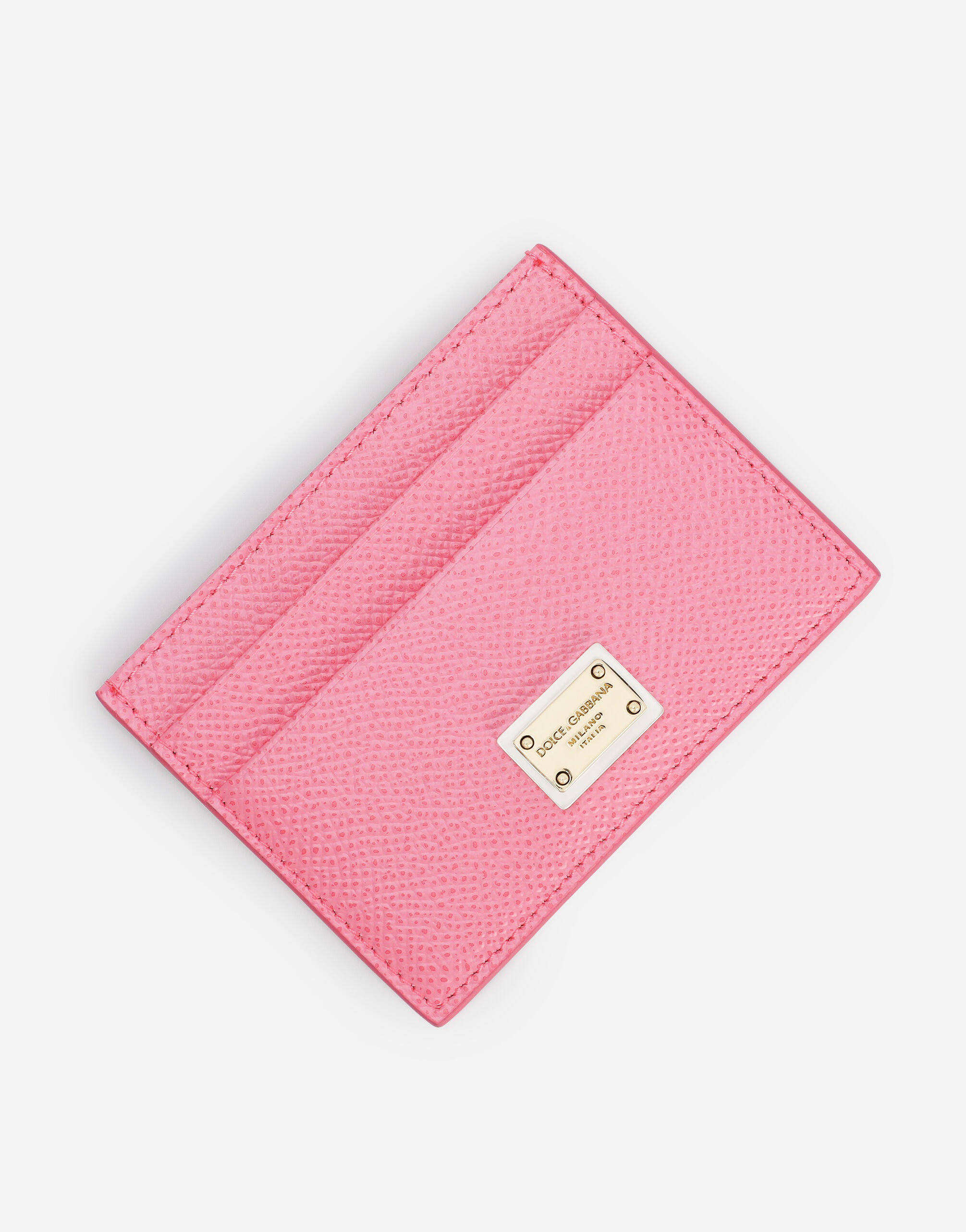 Dauphine calfskin card holder with branded tag - 4
