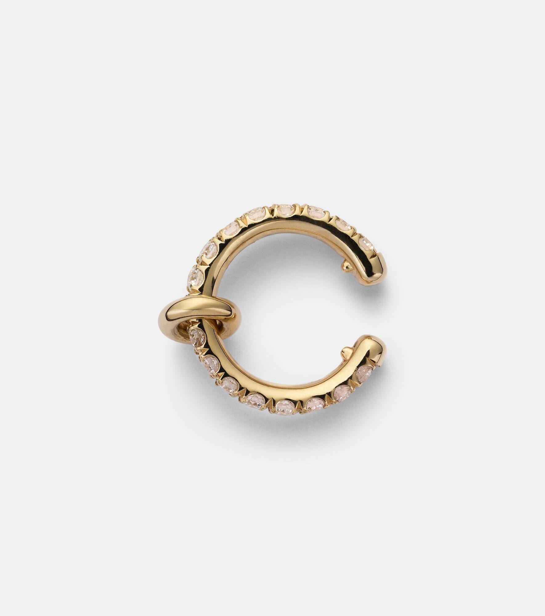 18kt gold single ear cuff with diamonds - 4