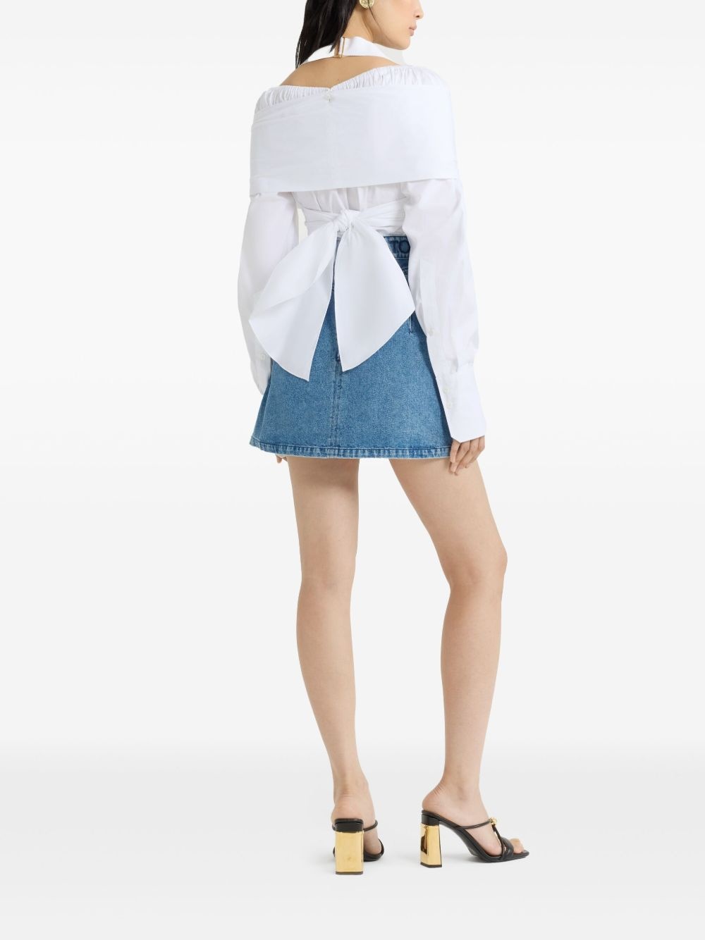 A-line denim mini skirt - 3