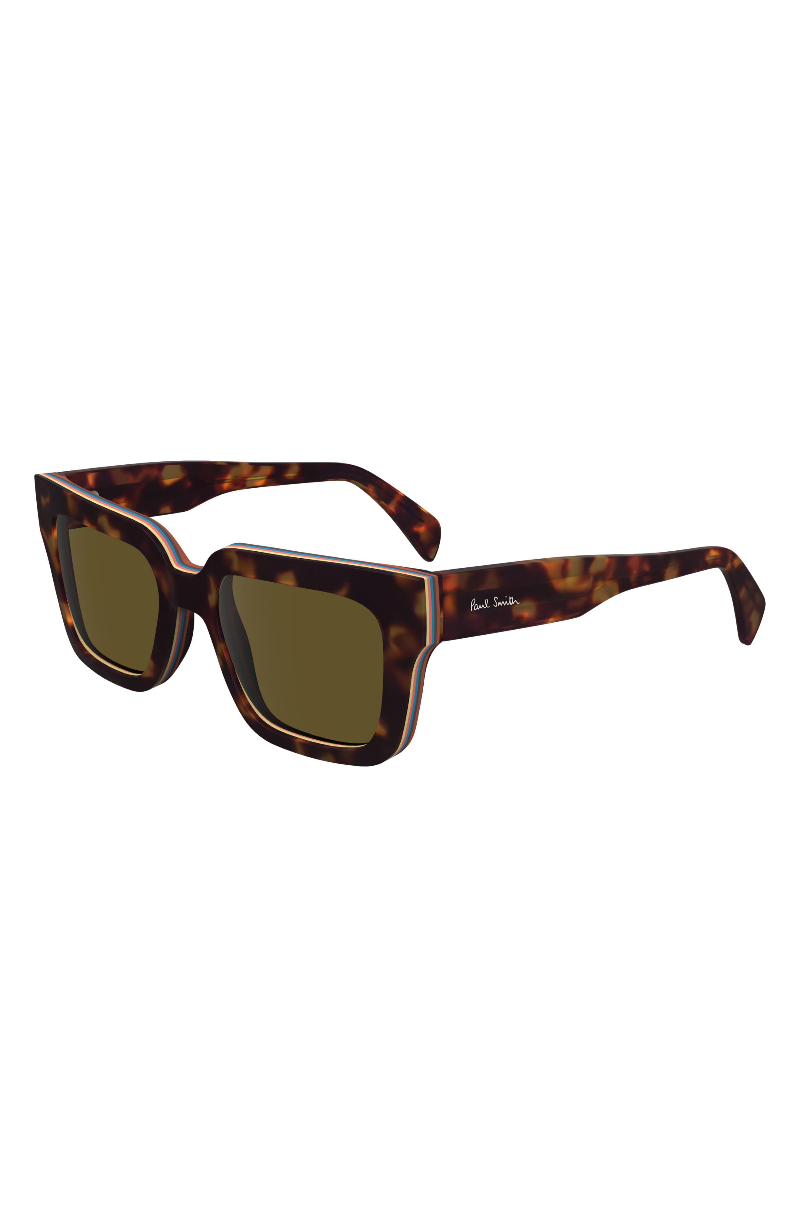 Paul Smith Kenton 52mm Rectangular Sunglasses in Havana Multi-Stripe at Nordstrom - 2