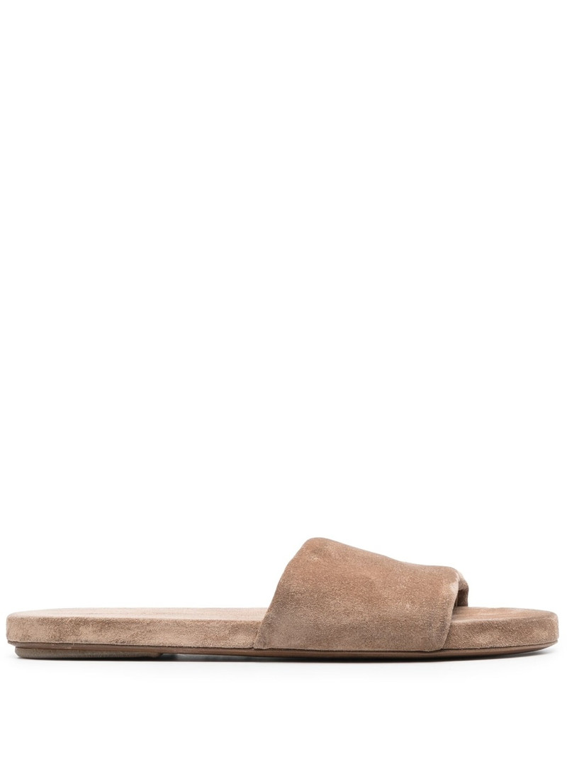 flat suede slides 1