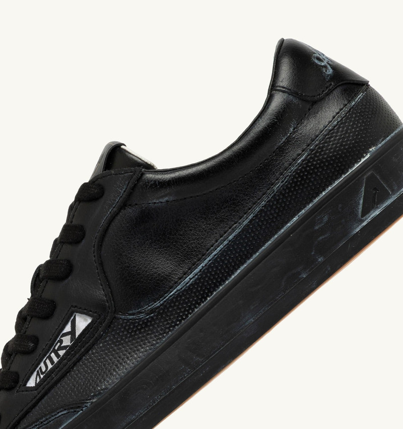 WINDSCAPE LOW SUPER VINTAGE SNEAKERS IN BLACK LEATHER 6