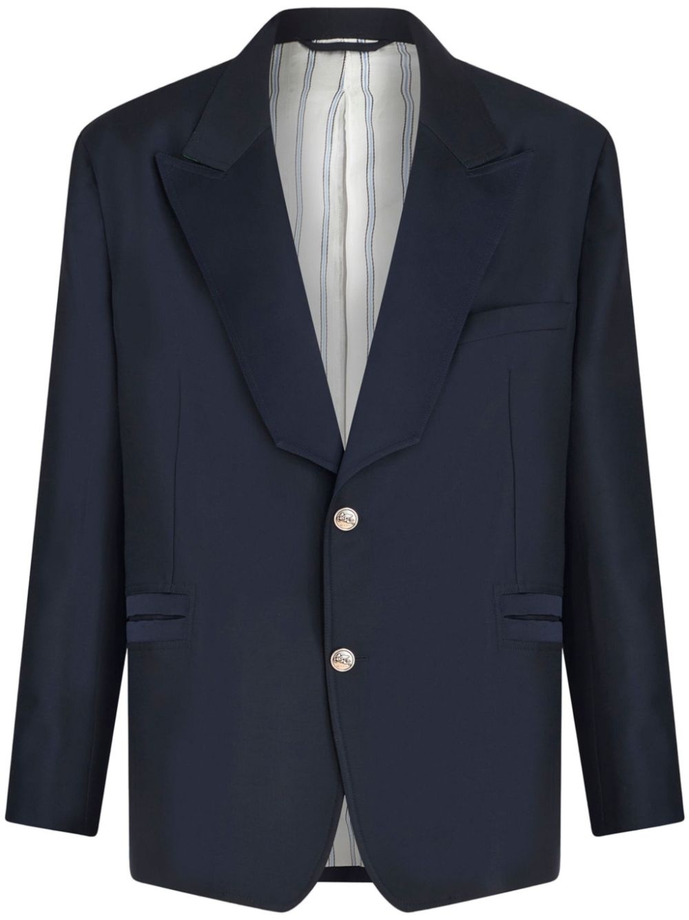 single-breasted stretch-wool blazer - 1