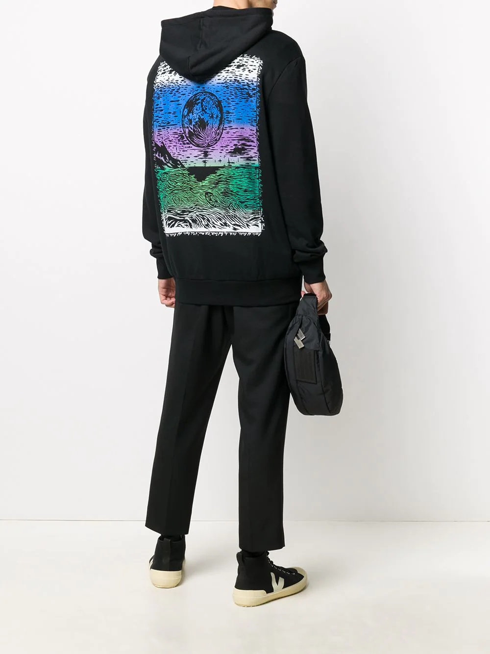 logo print drawstring hoodie - 2