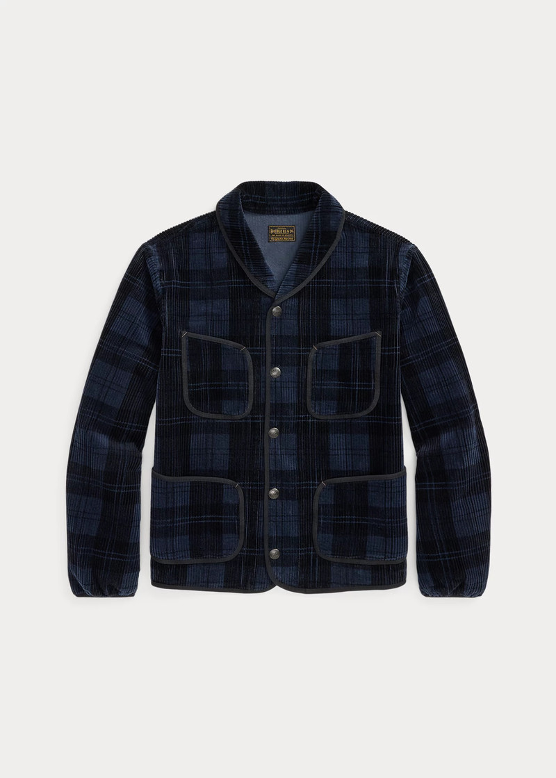 Plaid-Print Corduroy Jacket 1