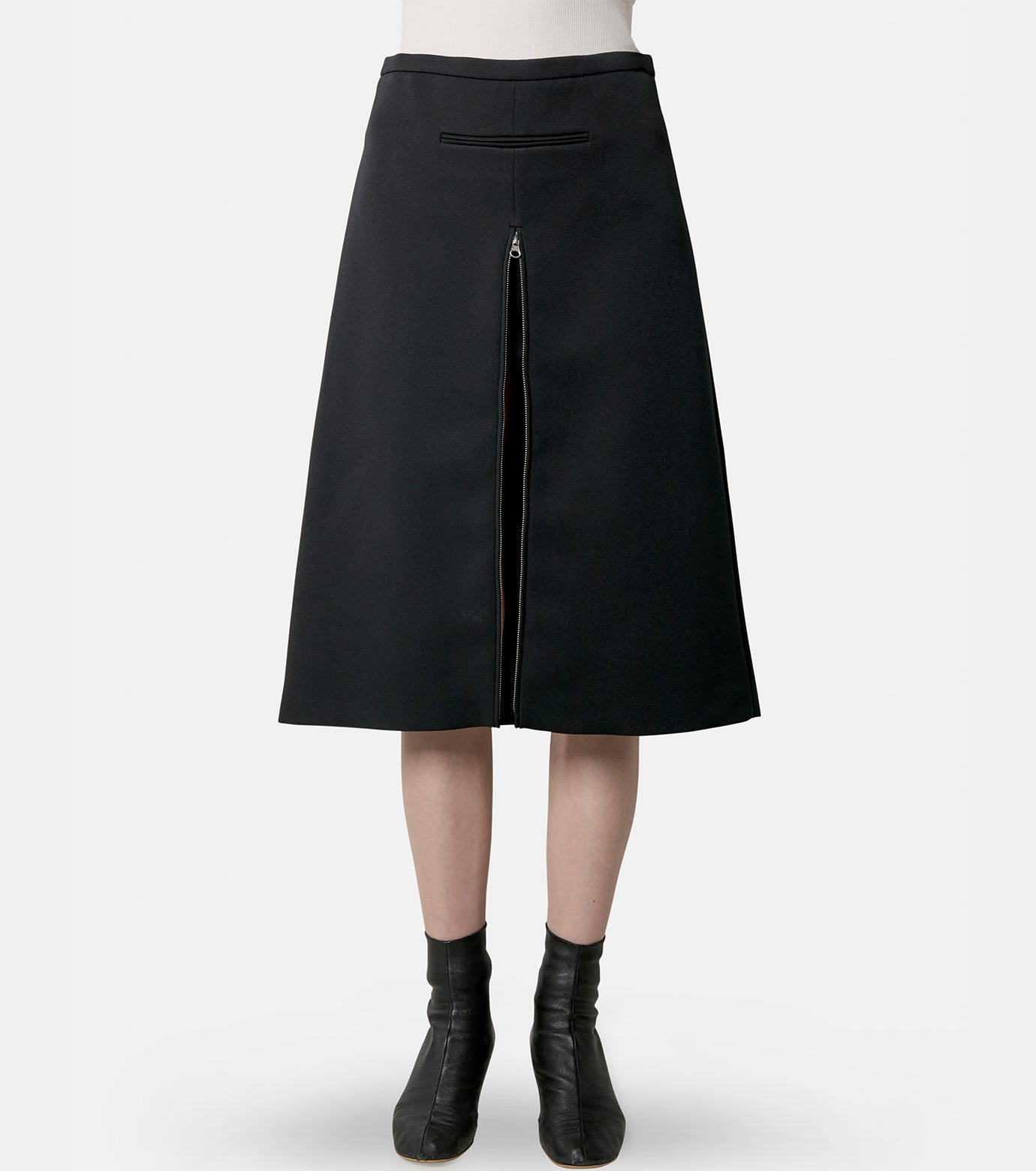 Tailored Zipped Twill Skirt - 2