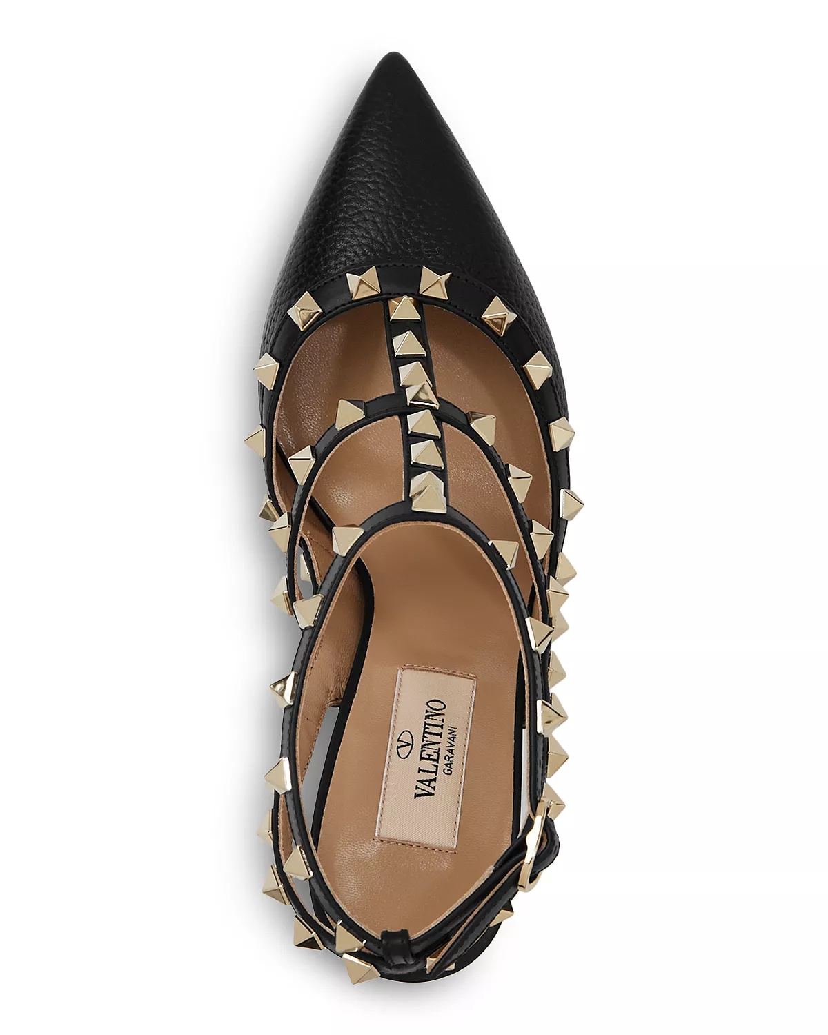 Women's Rockstud Cage Leather Pumps with Studs - 4