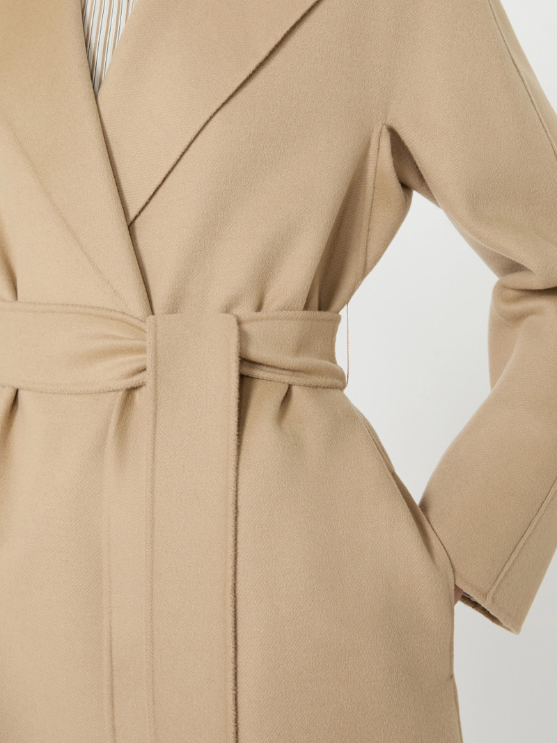CLES Long wool, cashmere and silk coat - SAND 5