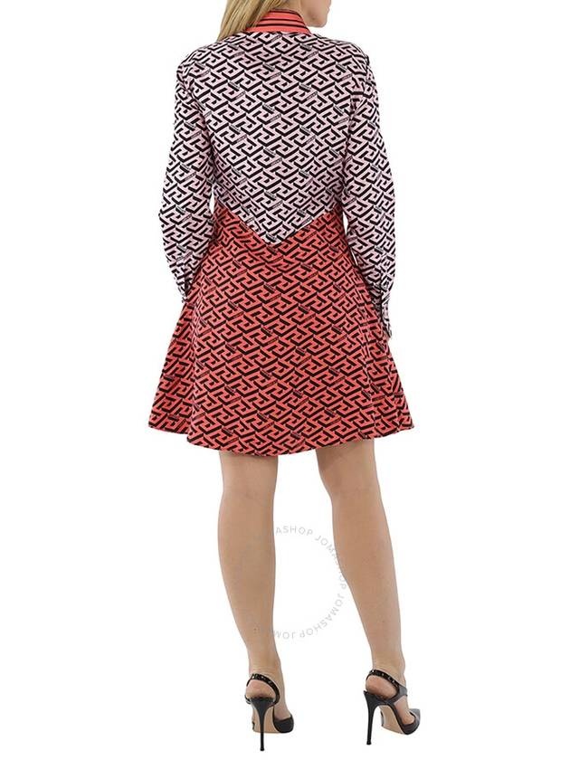 Versace Ladies La Greca Monogram Silk Midi Shirt Dress, Brand Size 40 (US Size 4) - 3