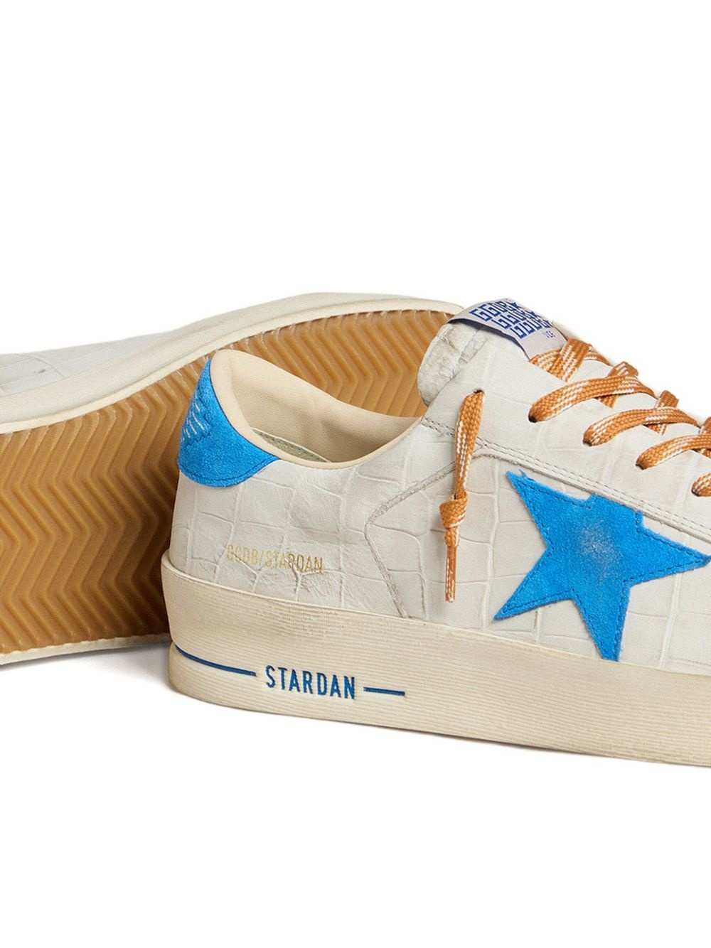 Stardan star-printed crocodile-effect sneakers - 4