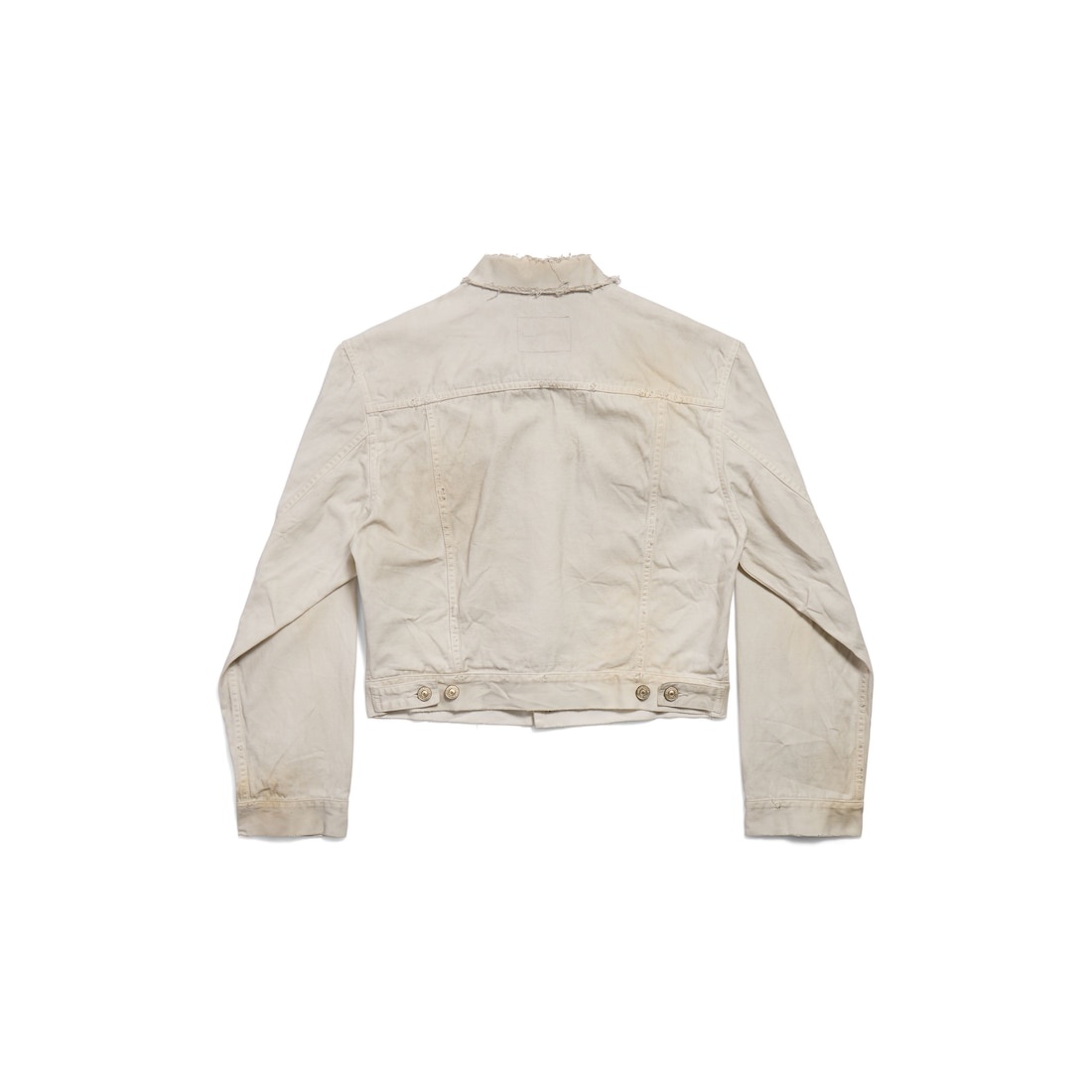 Women's Denim Small Fit Jacket in Dirty White - 2