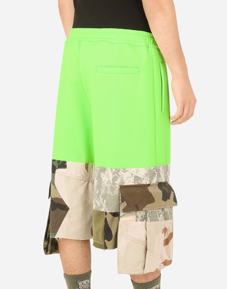 Camouflage patchwork jogging shorts - 5