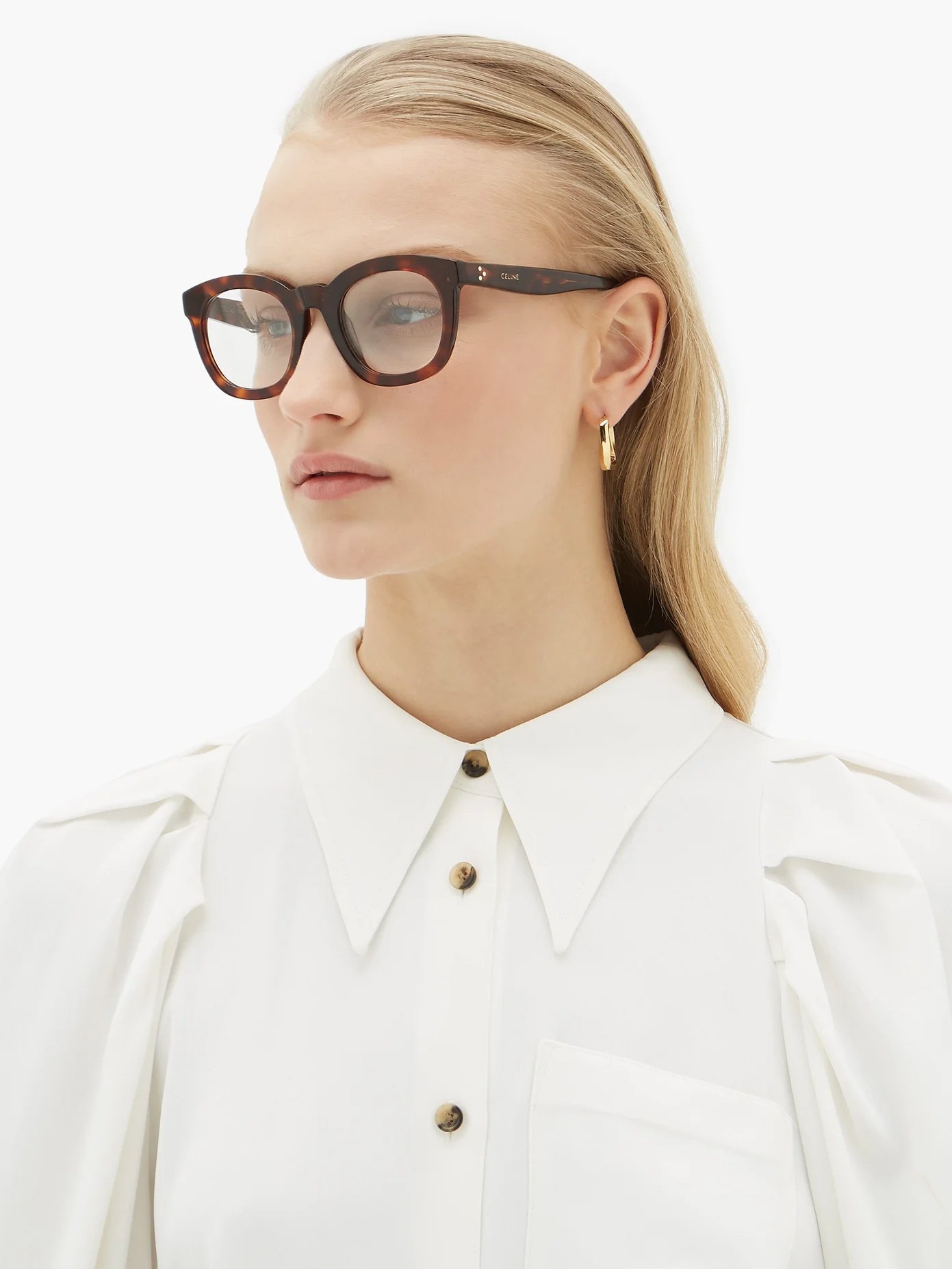 Round tortoiseshell-effect acetate glasses - 3