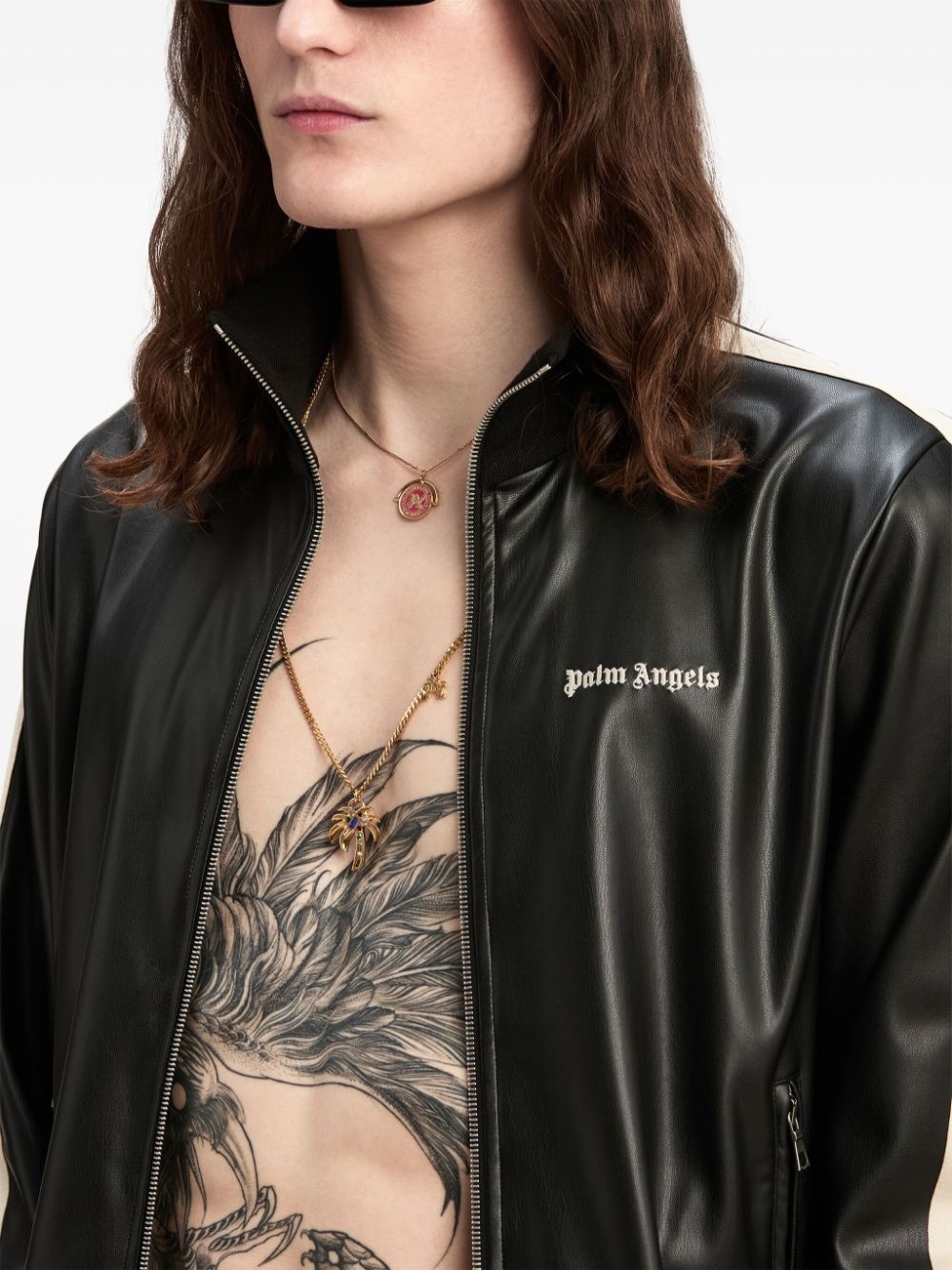 Leather Jackets Palm Angels Bomberjacke Palm Angels Logo Leather