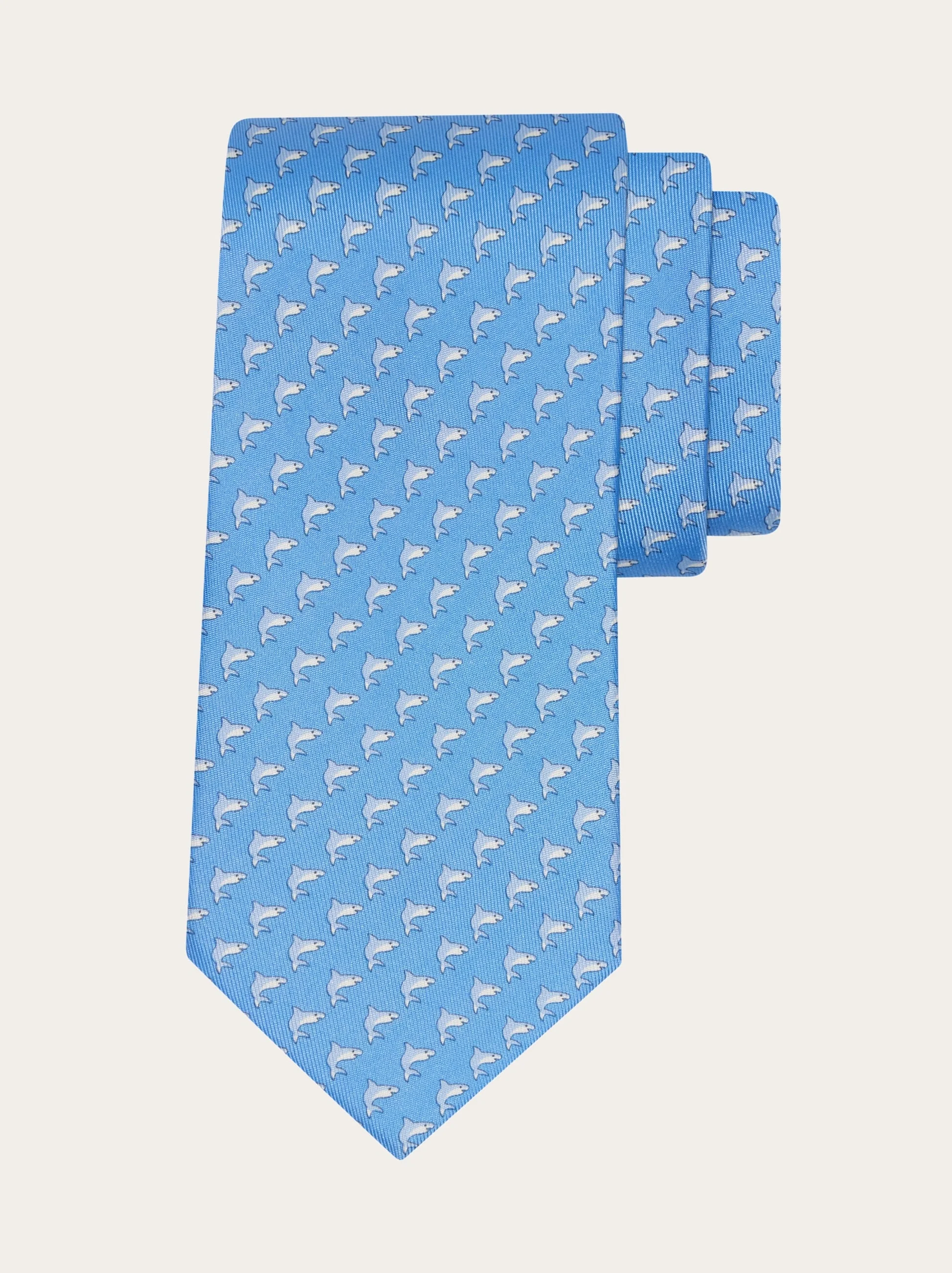 Shark print silk tie - 1