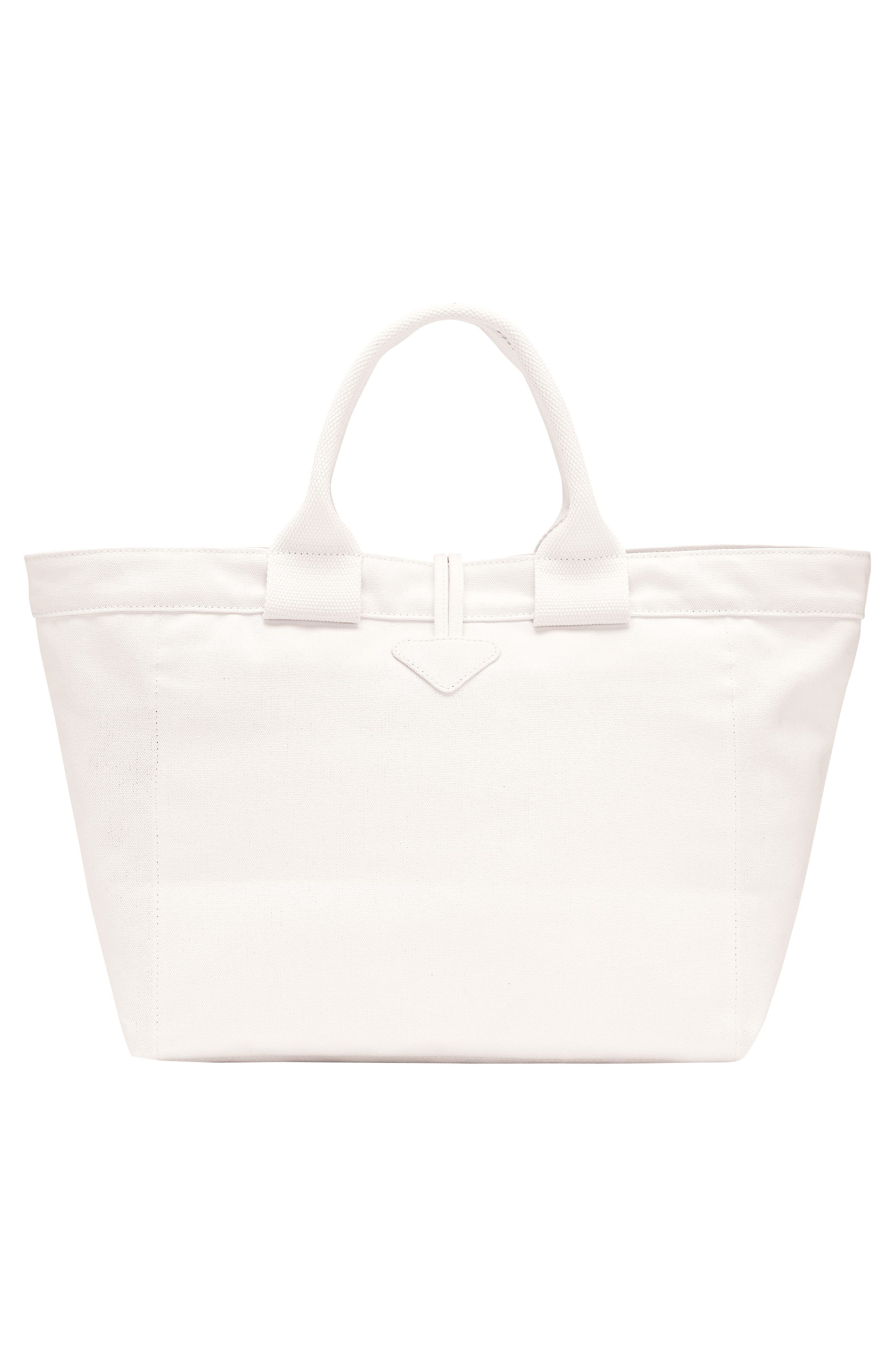 Longchamp Large Le Roseau Cotton Canvas Tote in Ecru at Nordstrom - 3