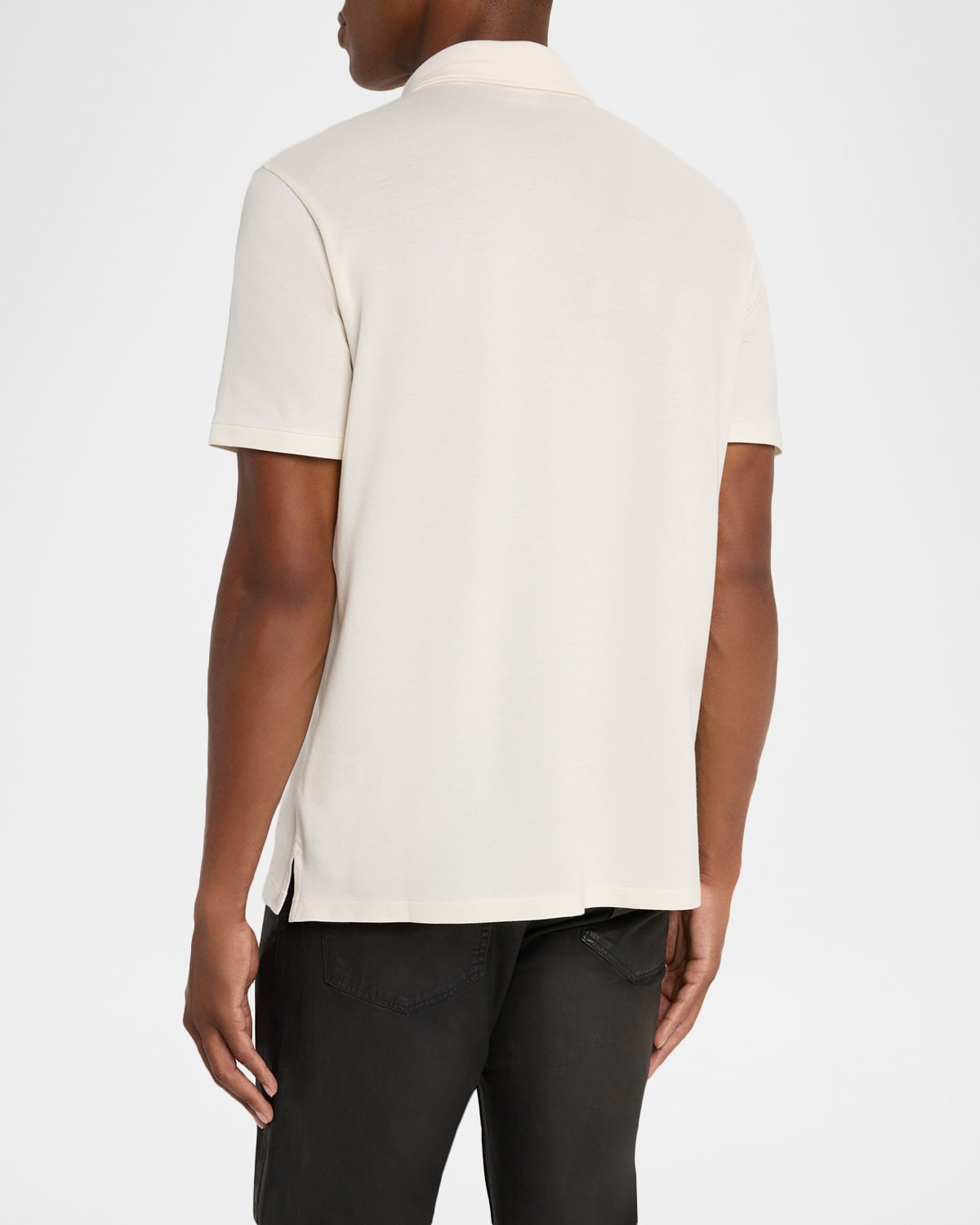 Men's Cotton and Cashmere Pique Pocket Polo Shirt - 3
