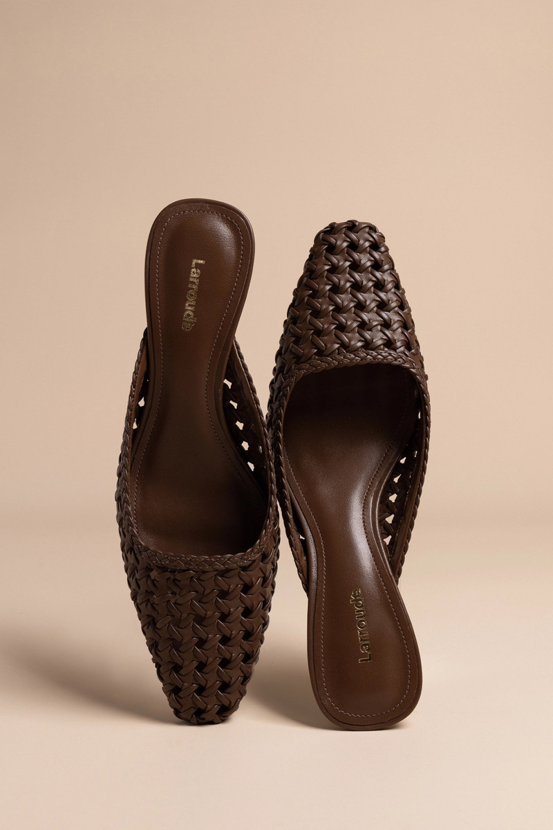 Amal Macrame Mule In Burnt Umber Leather 6