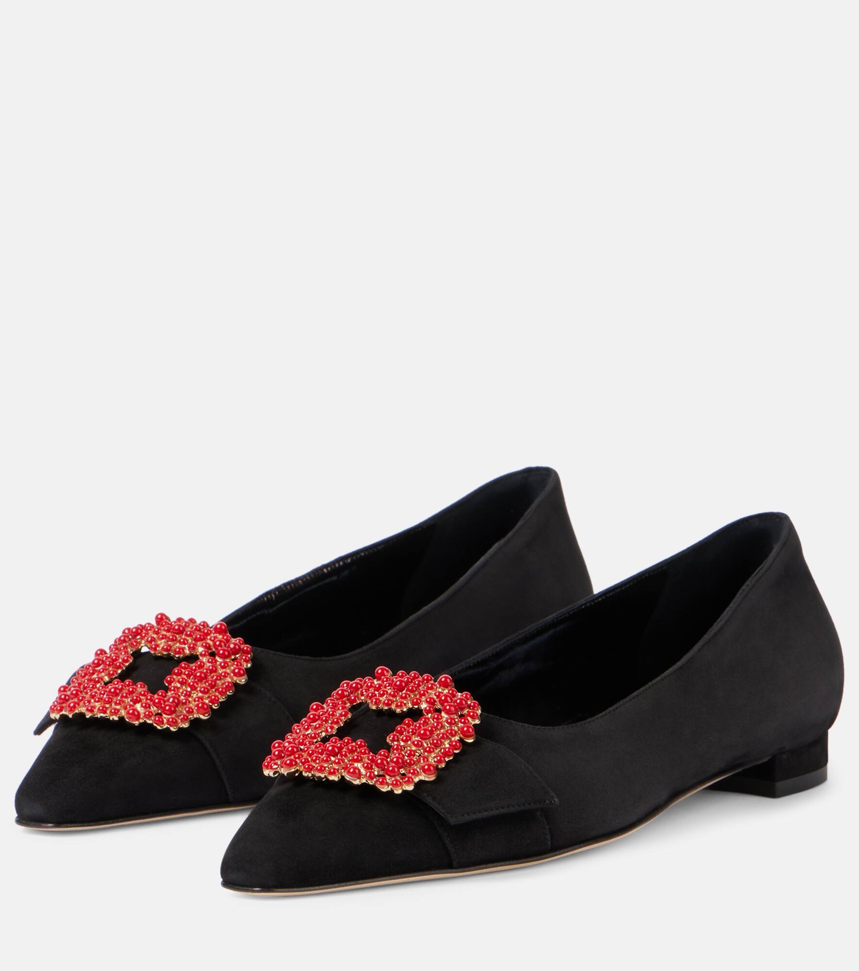 Gifla embellished suede ballet flats - 4