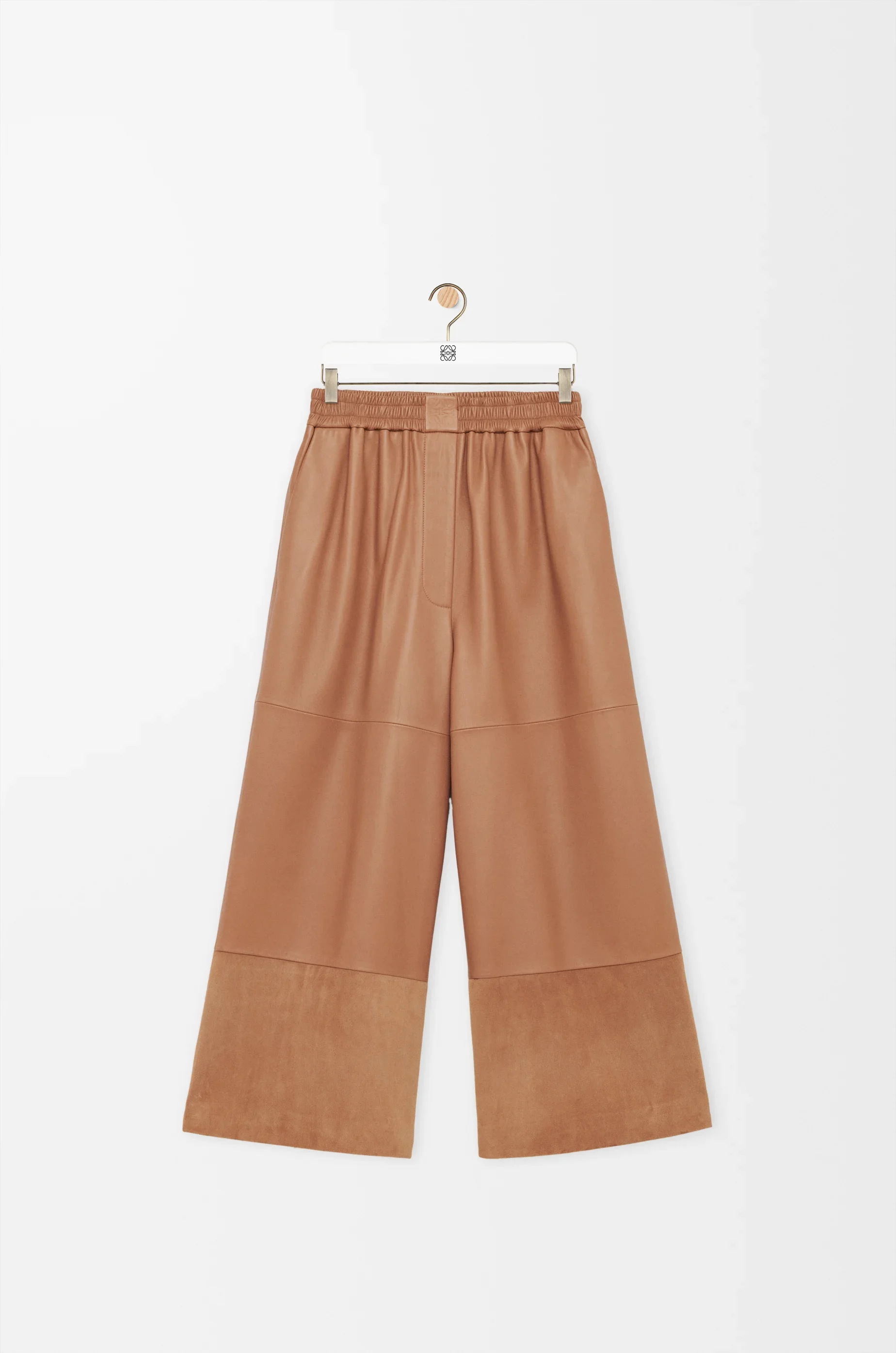 Cropped trousers in nappa lambskin and suede goatskin - 1