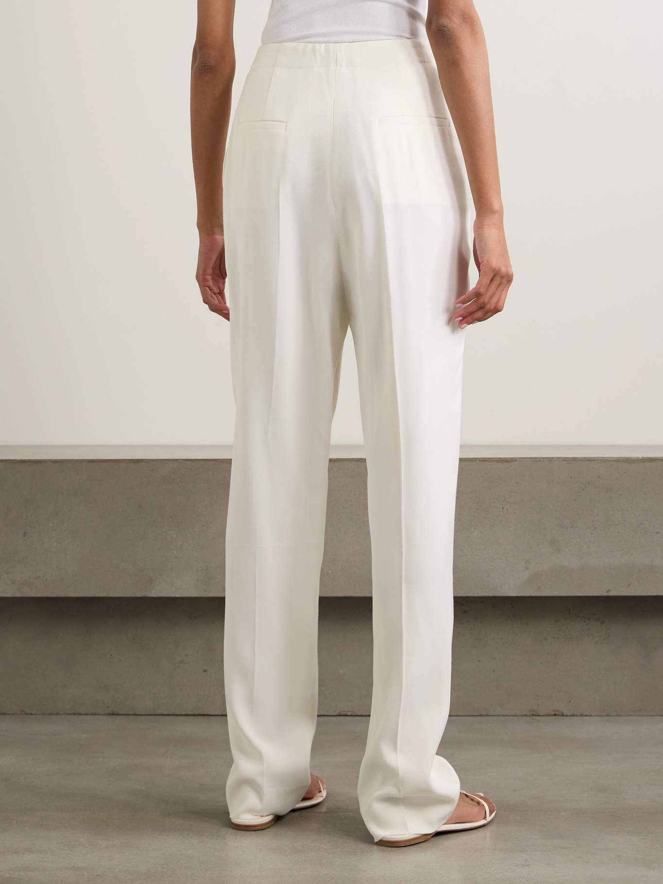 Emery pleated crepe straight-leg pants - 4