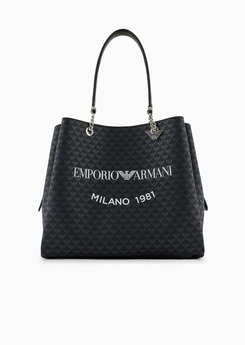 All-over eagle shopper bag with eagle charm 1