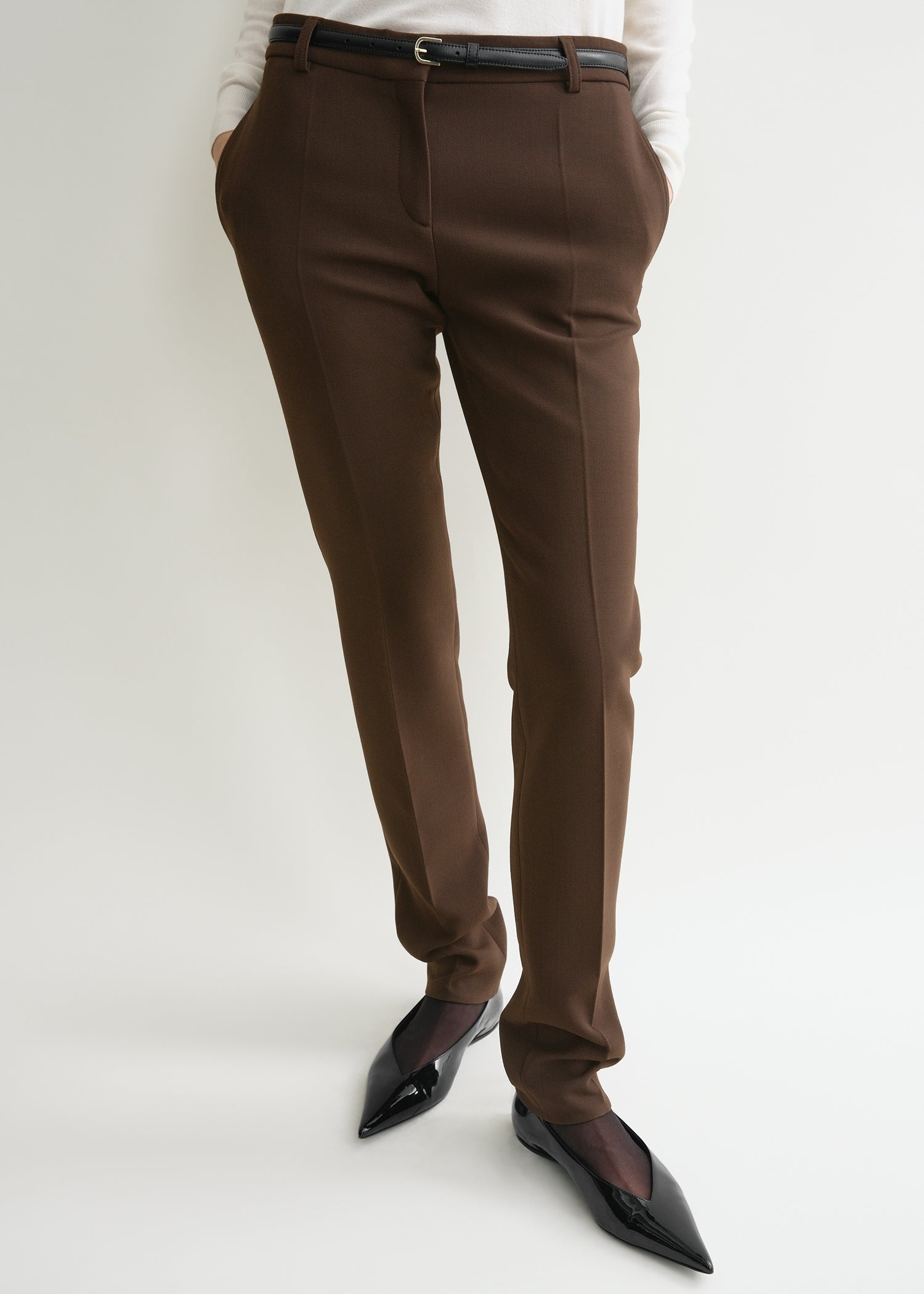 Low-waist slim trousers bark - 5