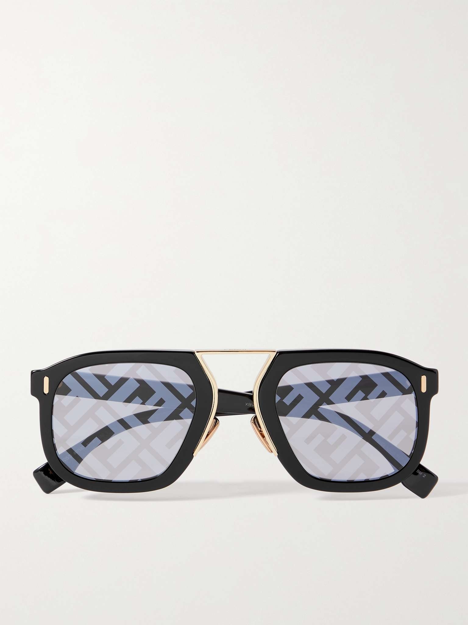 Square-Frame Logo-Print Acetate and Silver-Tone Sunglasses - 1