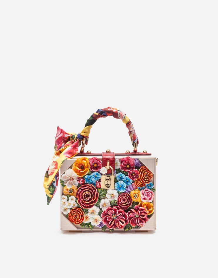 Dolce Box bag in resin with embroidered flowers - 1