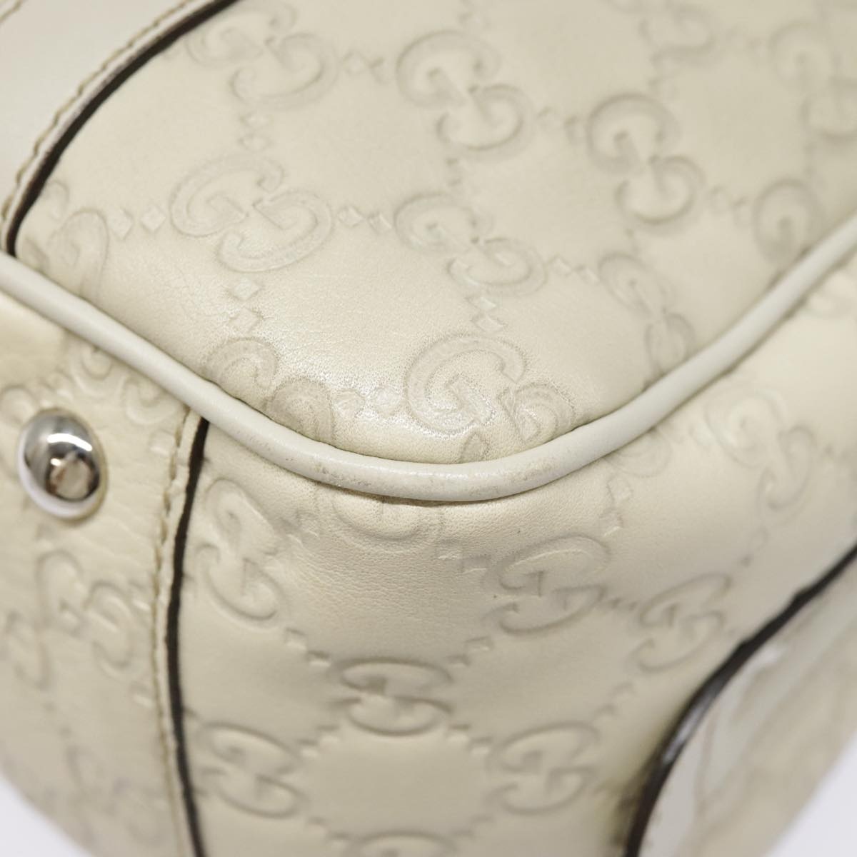 GUCCI Guccissima GG Twins Hand Bag Leather White - 11