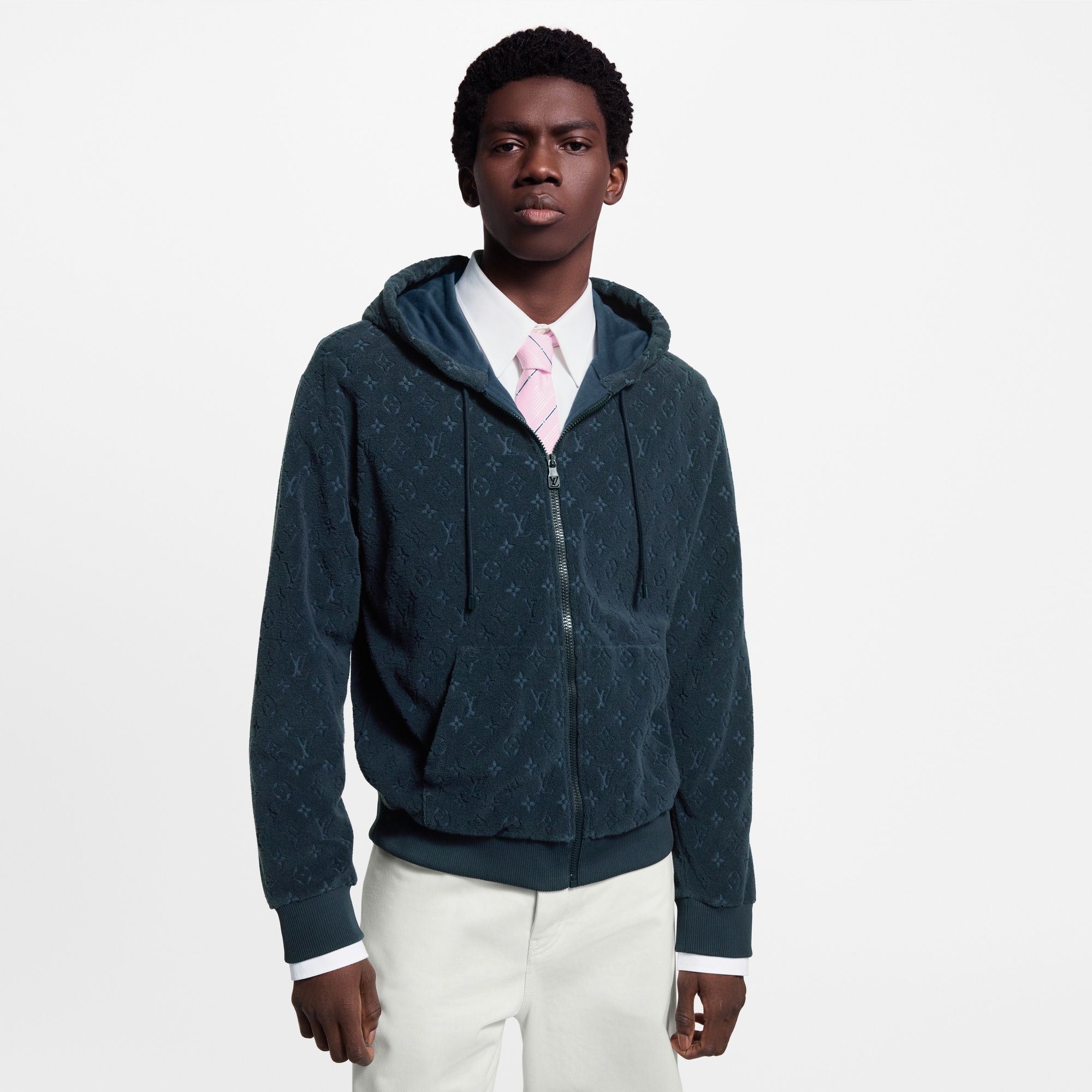 Monogram French Terry Zip-Through Hoodie - 2