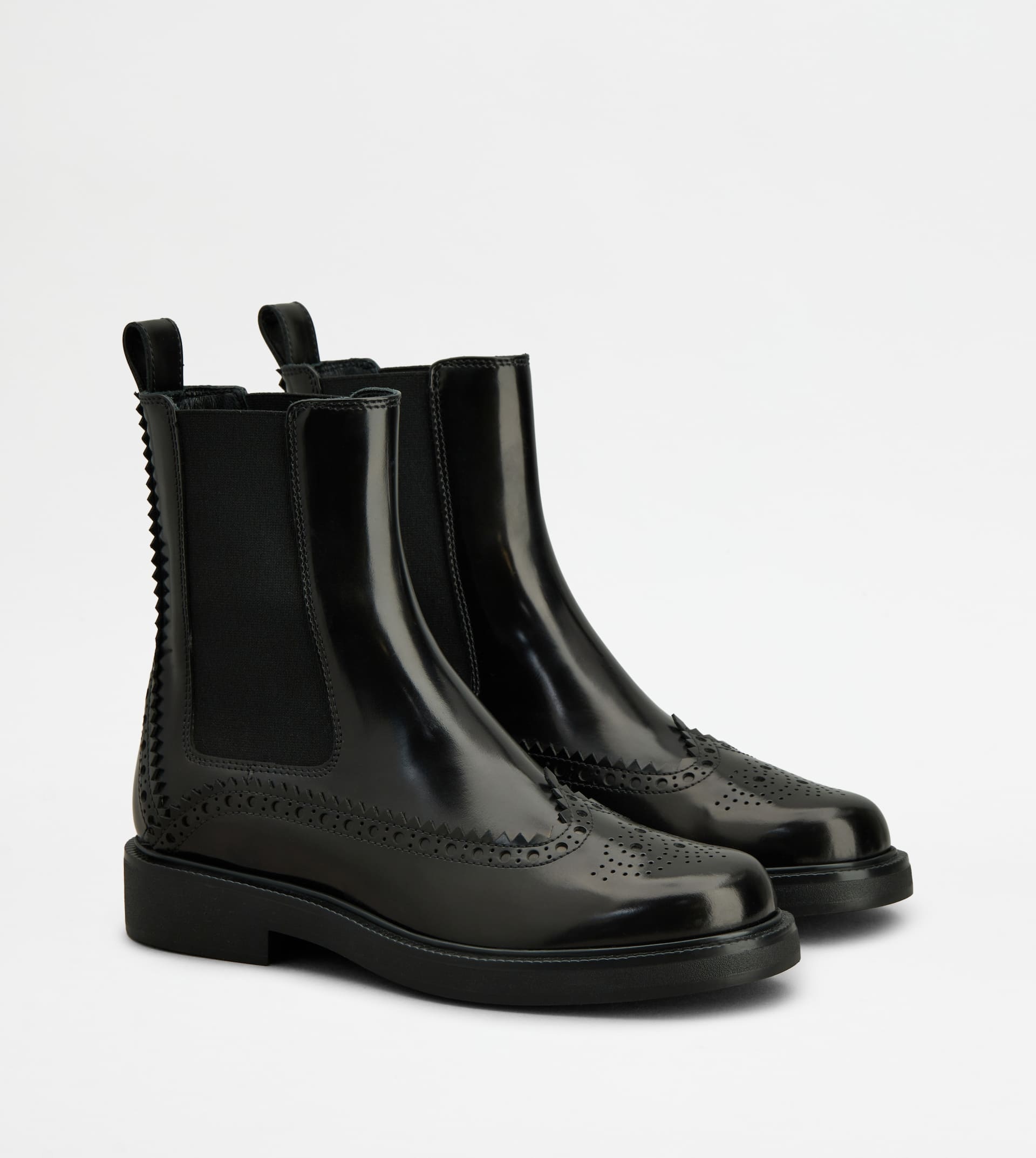 ANKLE BOOTS IN LEATHER - BLACK - 3