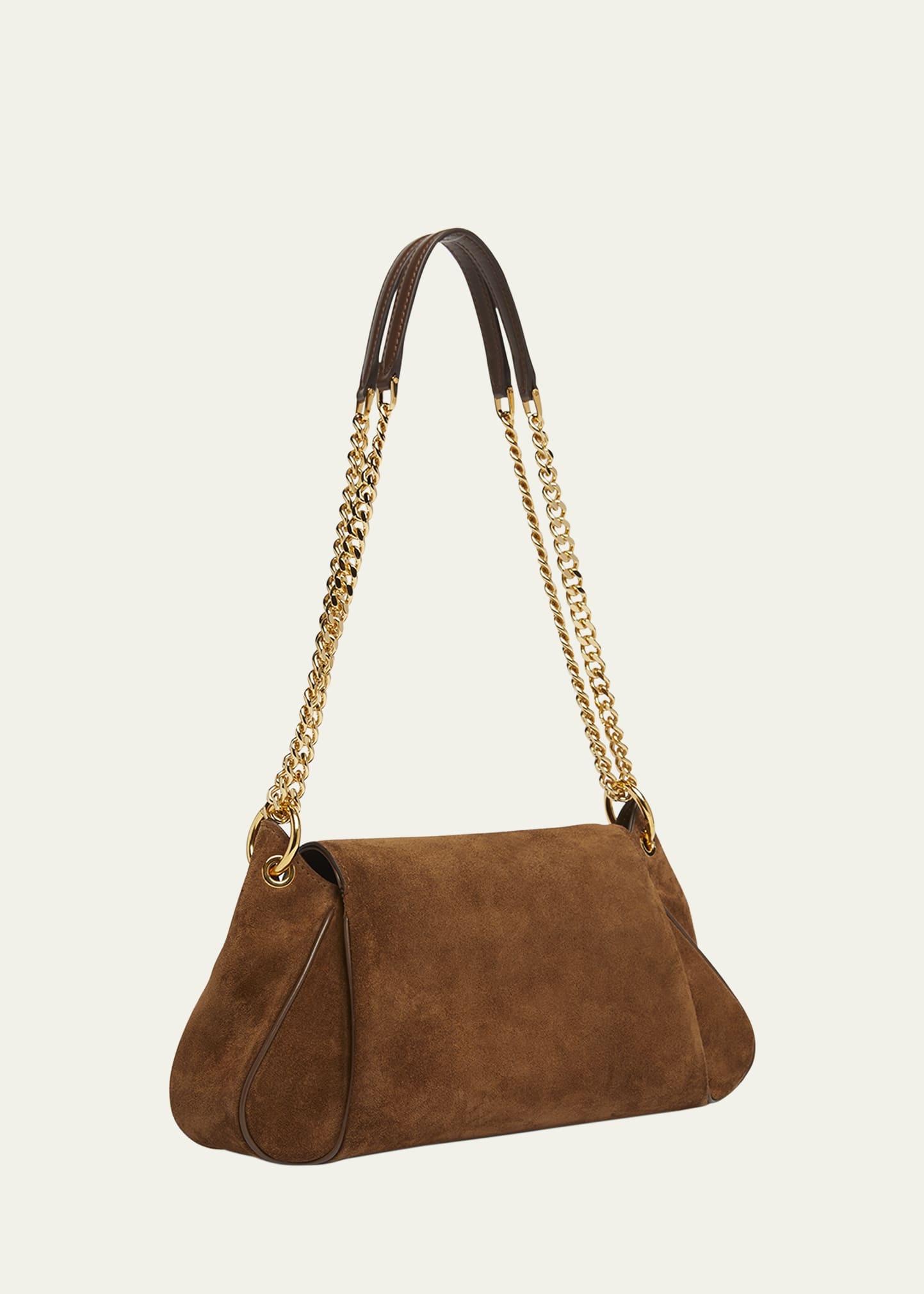 Tara Chain Shoulder Bag in Suede - 3