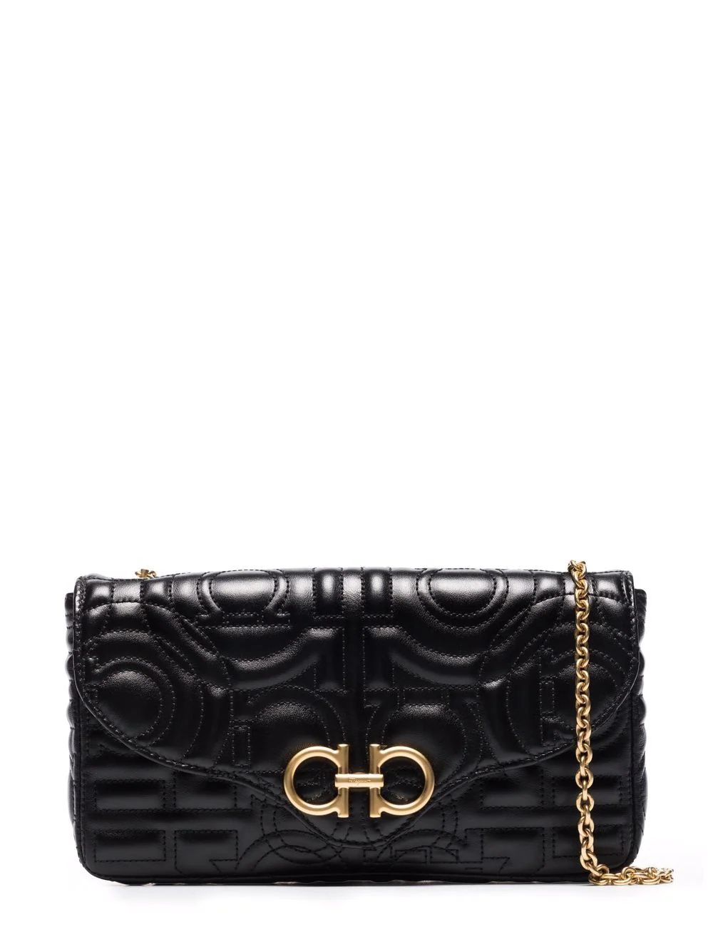 Gancini quilted crossbody bag - 1