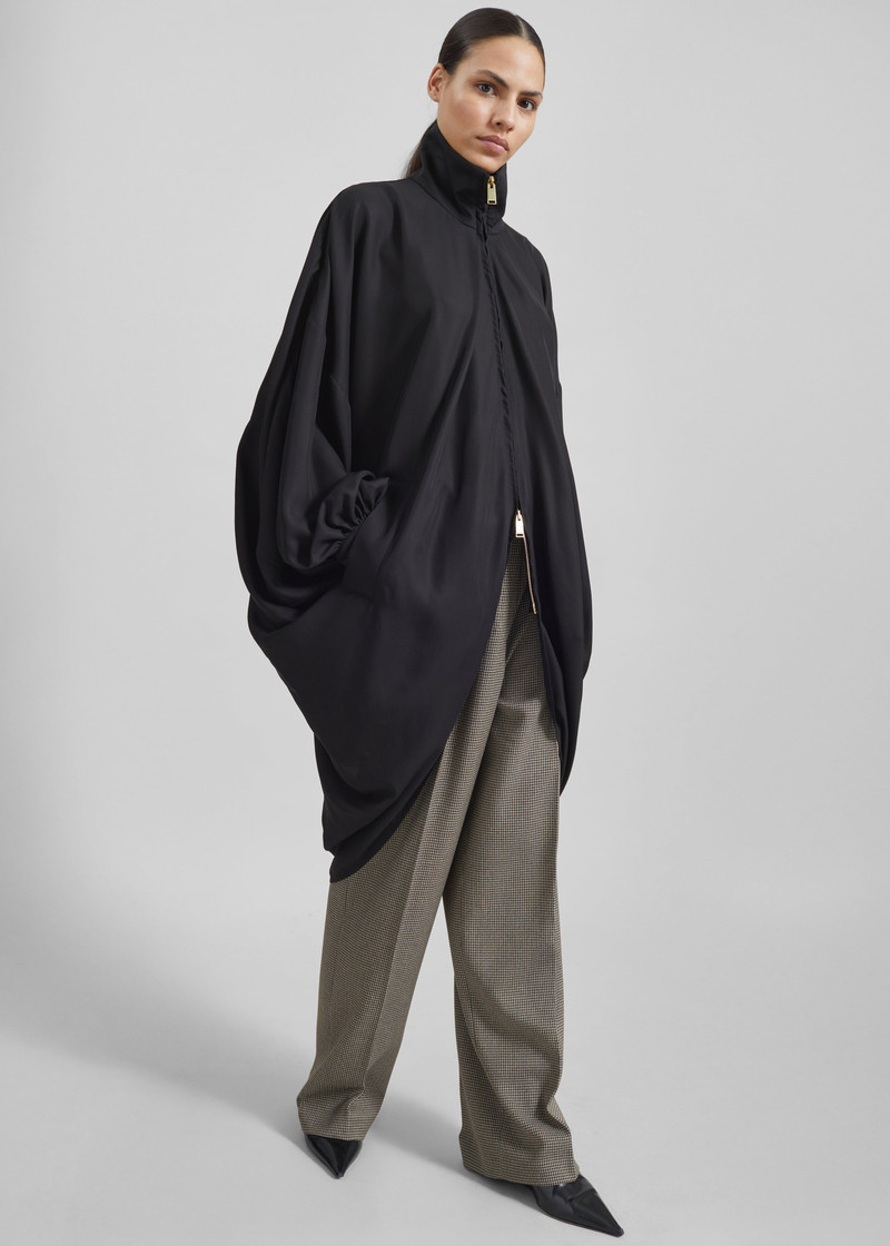 Darkpark Norma Draped Sleeves Bomber Jacket - Black 8
