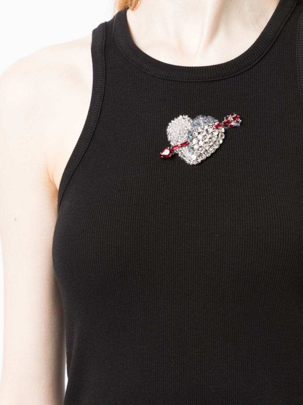 ribbed heart-embellished top - 5