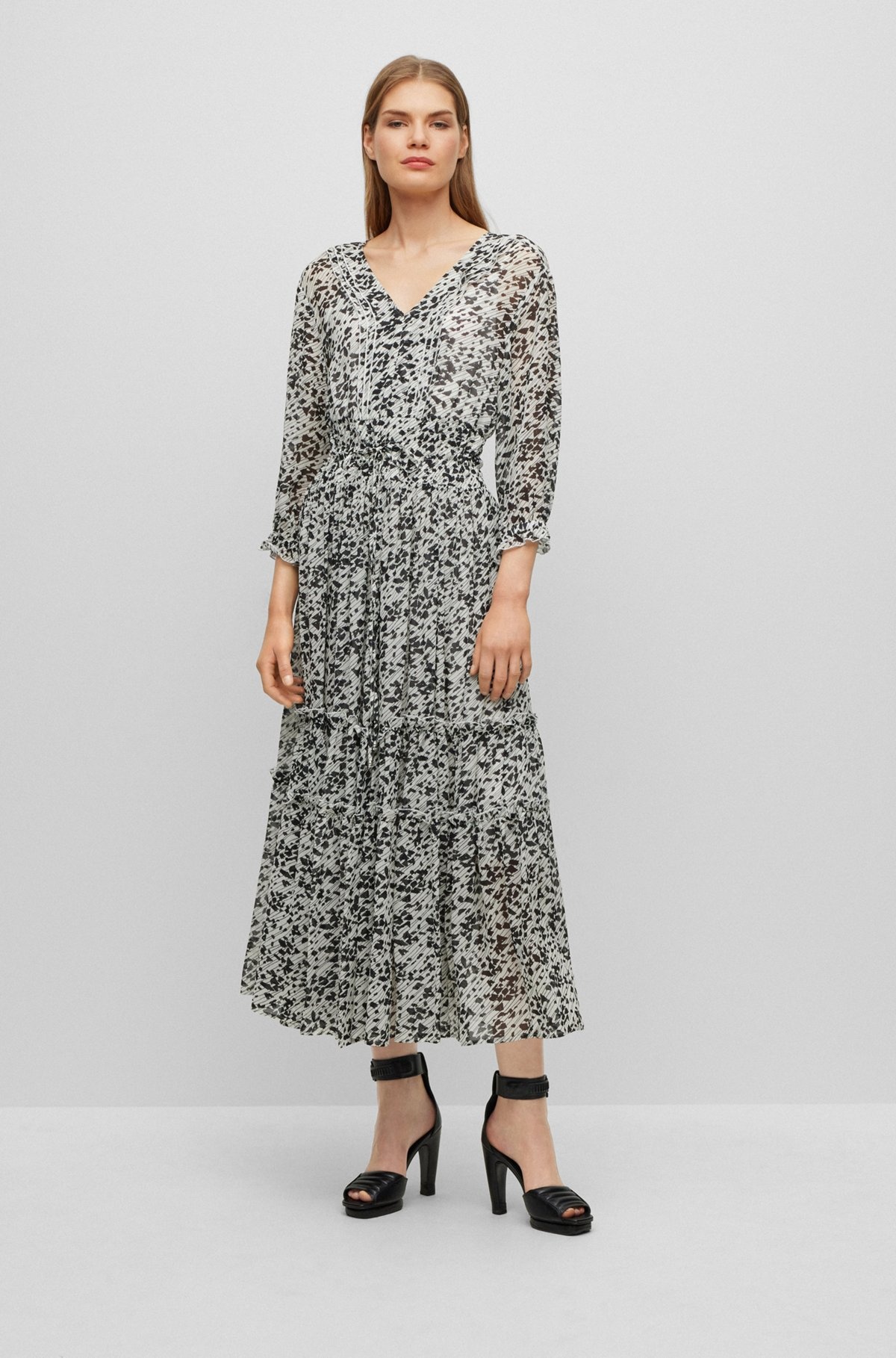 MAXI DRESS WITH SEASONAL PRINT AND V-NECKLINE - 2