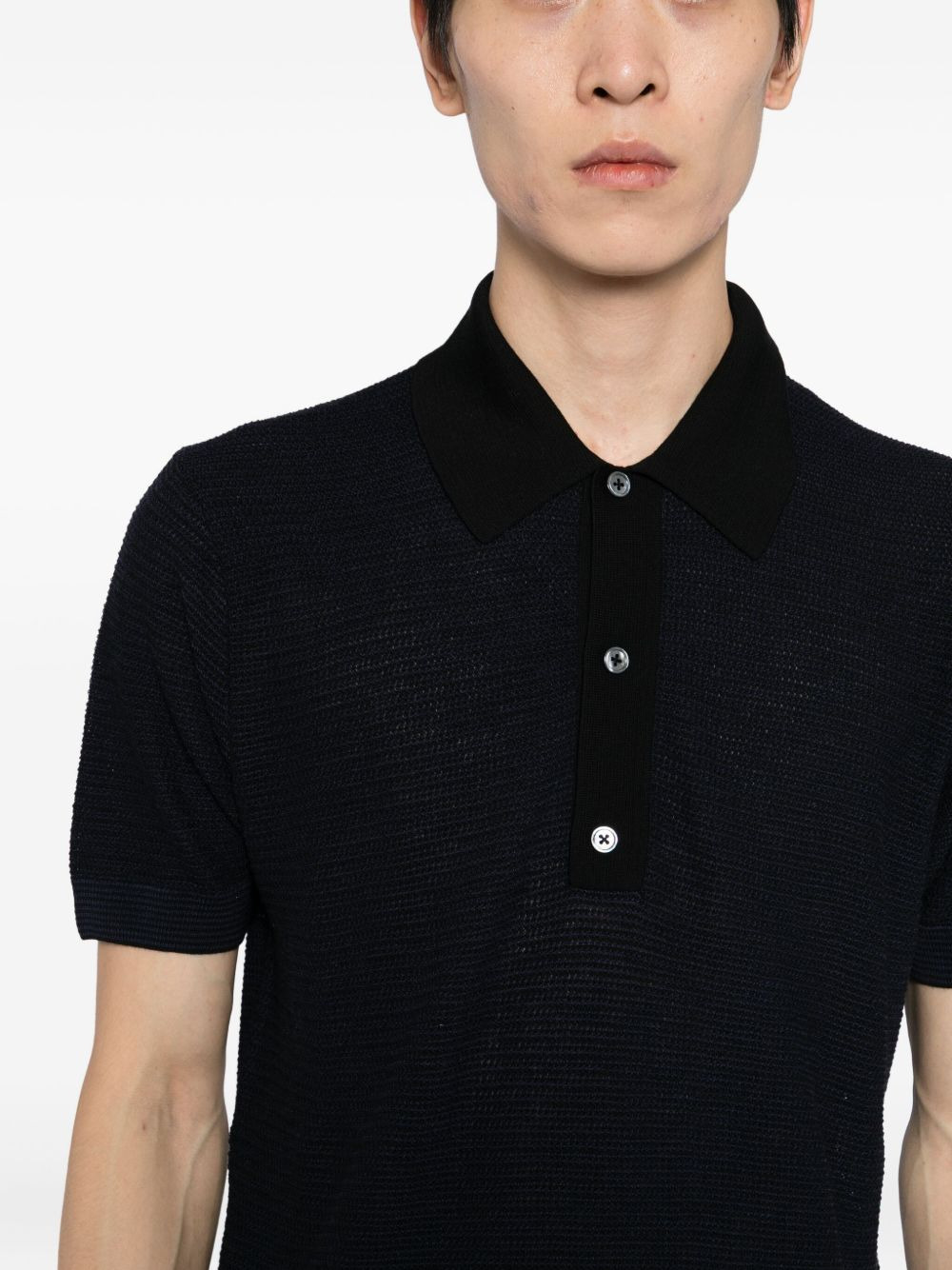 TEXTURED WOOL POLO SHIRT - 3
