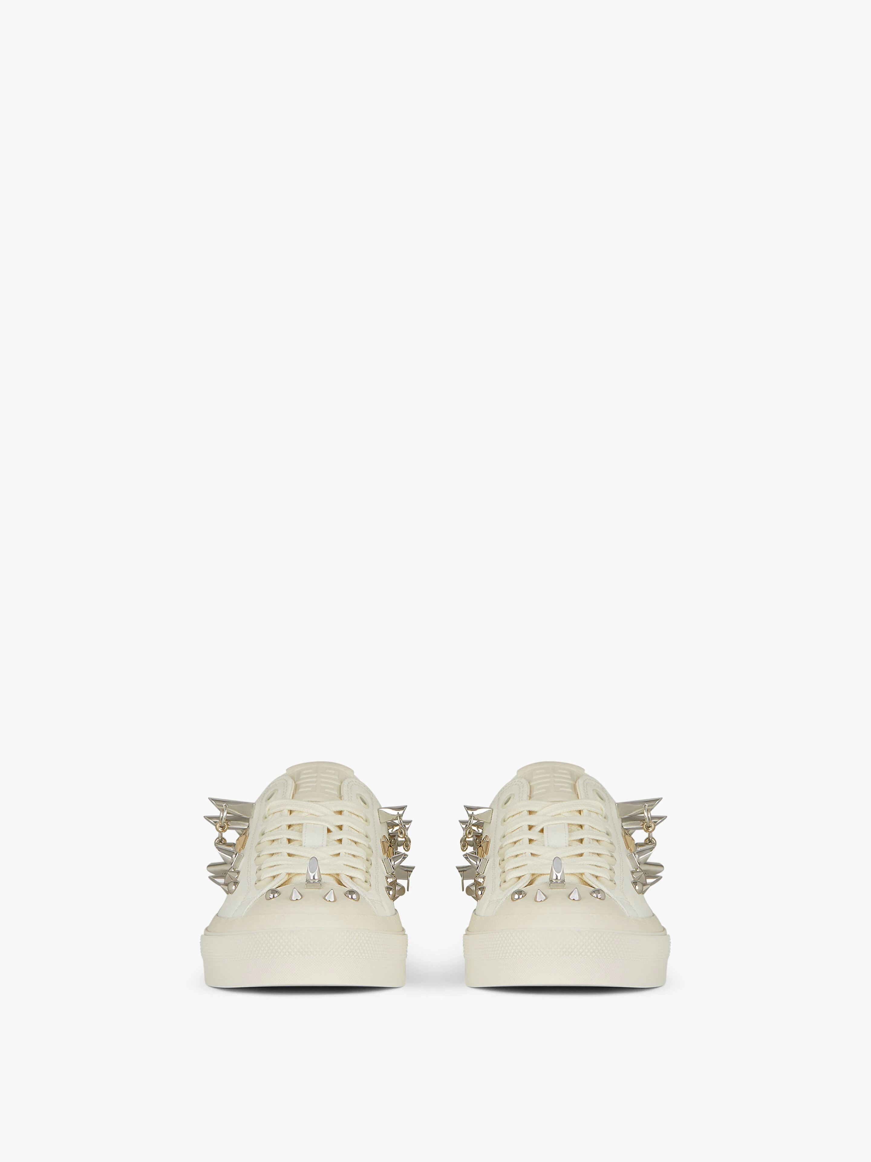 SNEAKERS CITY IN CANVAS AND LEATHER WITH STUDS - 2
