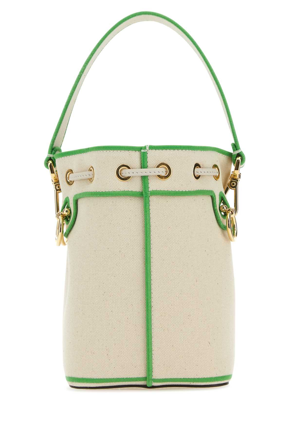 Fendi Women Sand Canvas Mini Mon Tresor Bucket Bag - 3