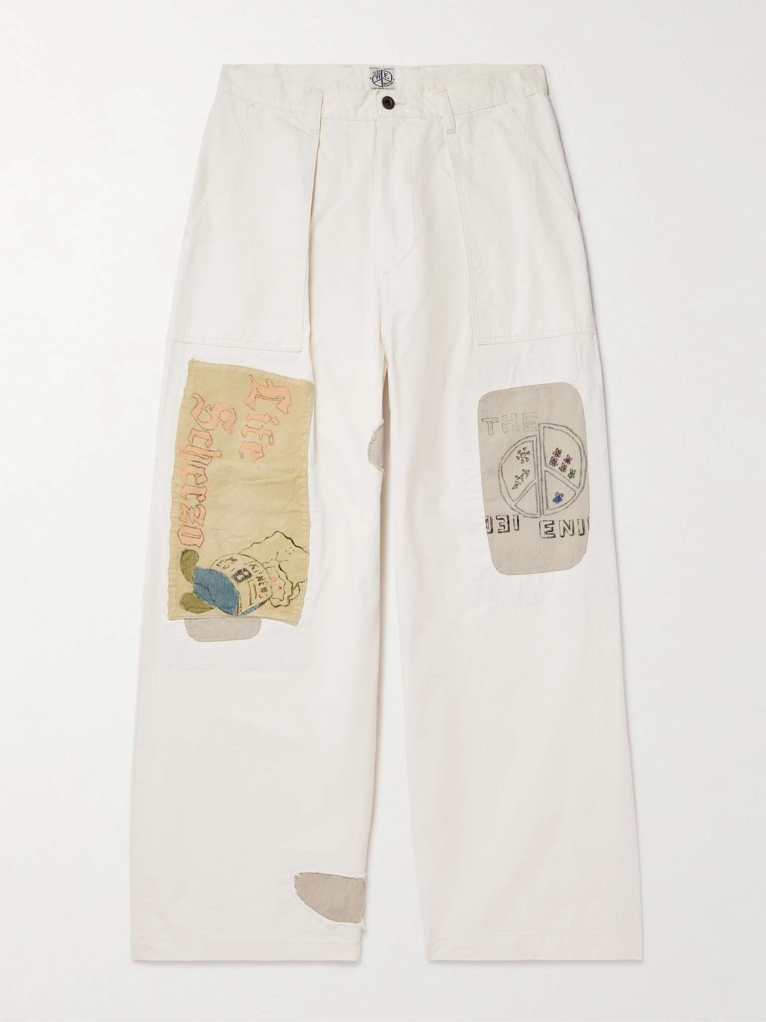 Fatigue Wide-Leg Patchwork Cotton-Twill Trousers - 1