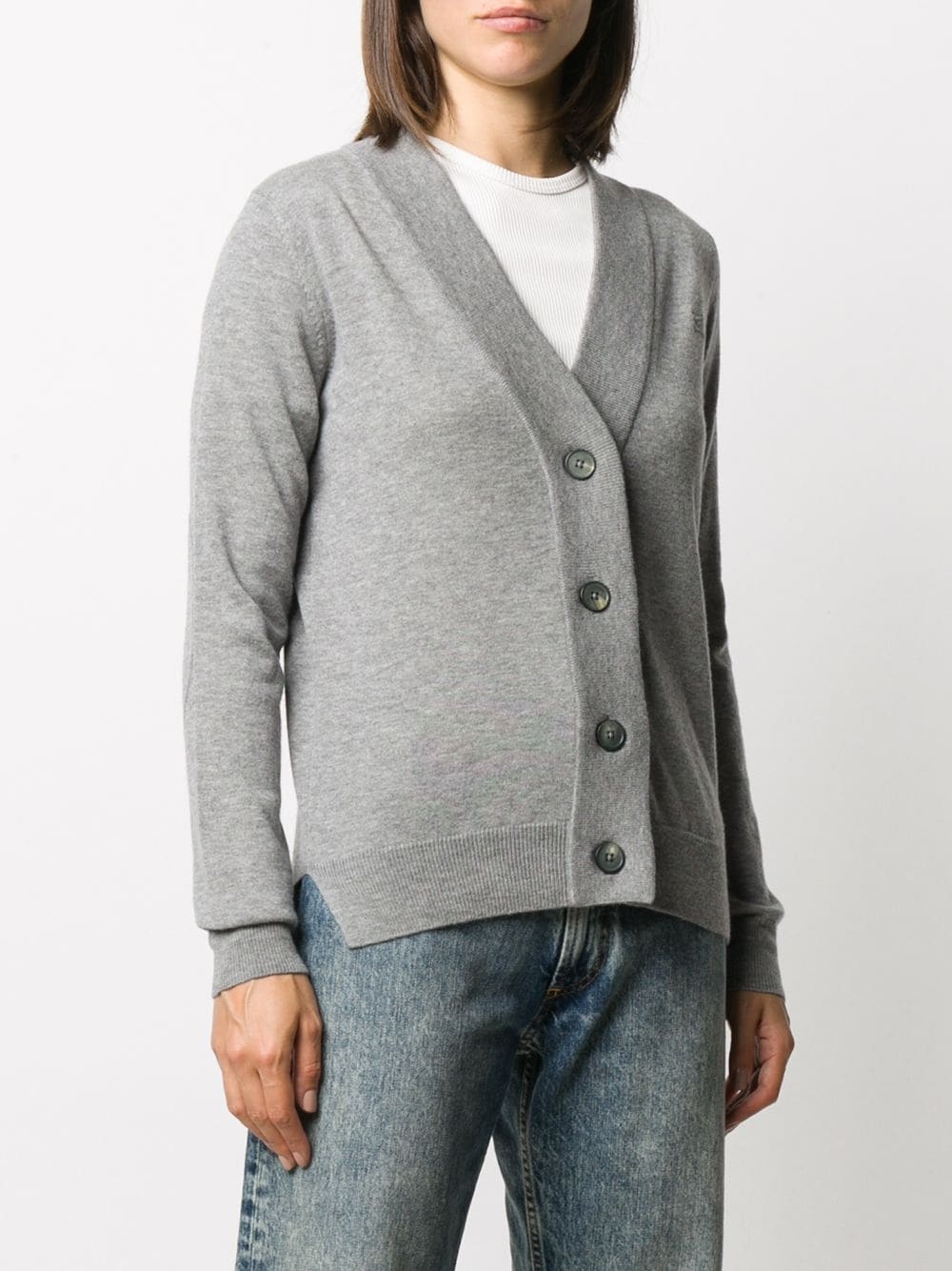 button-up wool cardigan - 3