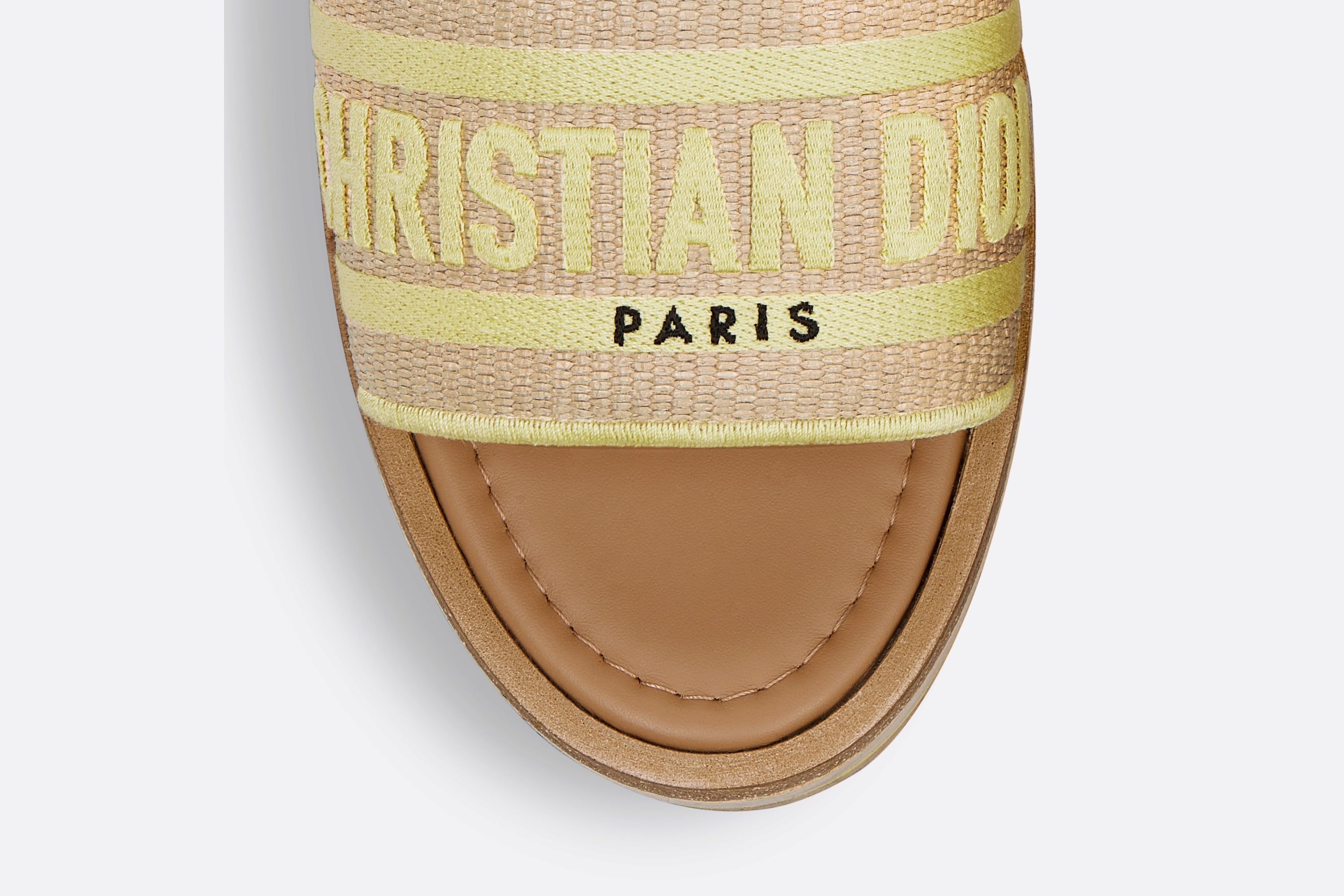 【DIOR】25CP＊Dioriviera Dway プラットフォームスライド Dioriviera Dway Platform Slide Natural Raffia and Sky Blue