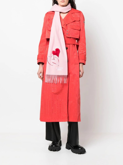 Moschino heart print merino scarf outlook