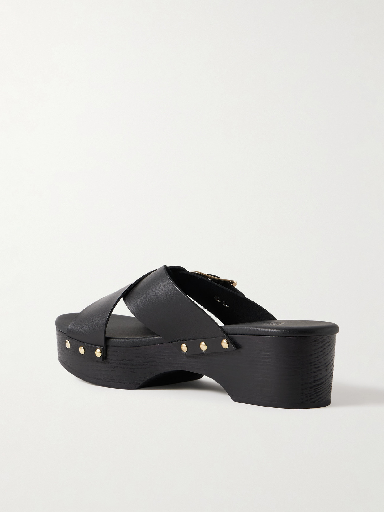 Marilisa Sabot Buckled Leather Platform Sandals - 3