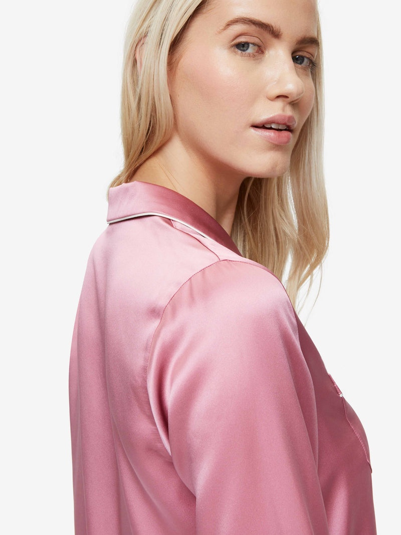 Women's Pyjamas Bailey Silk Satin Rose Pink - 7